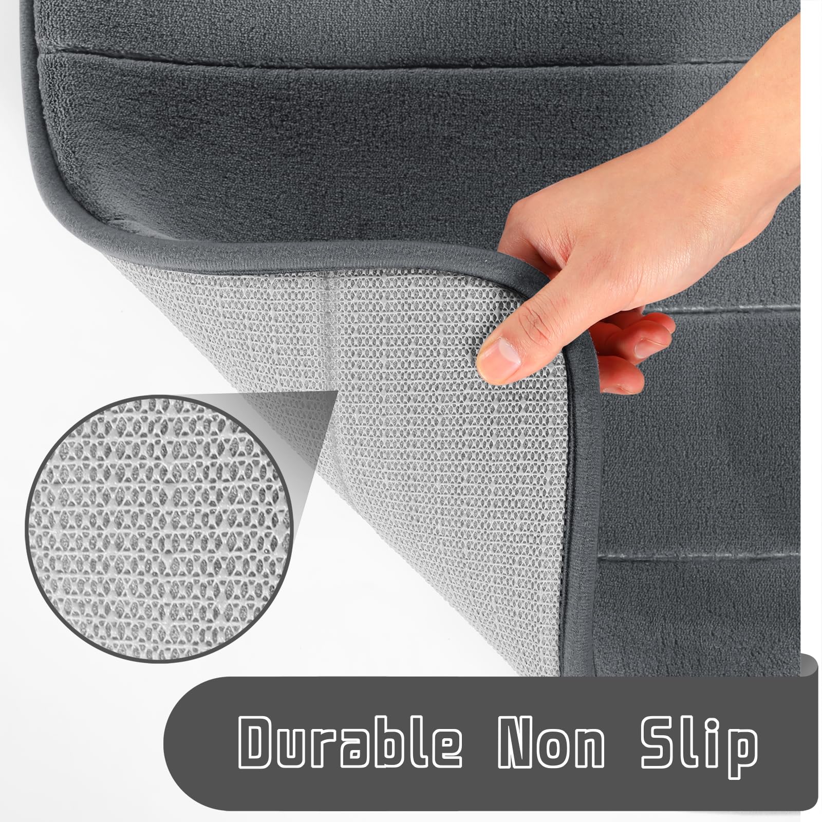 Yimobra Large Bath Mat Set, Soft 2 Pieces Memory Foam Bathroom Rugs, Water Absorption, Non Slip , Thick, Dry Fast For Bathroom F