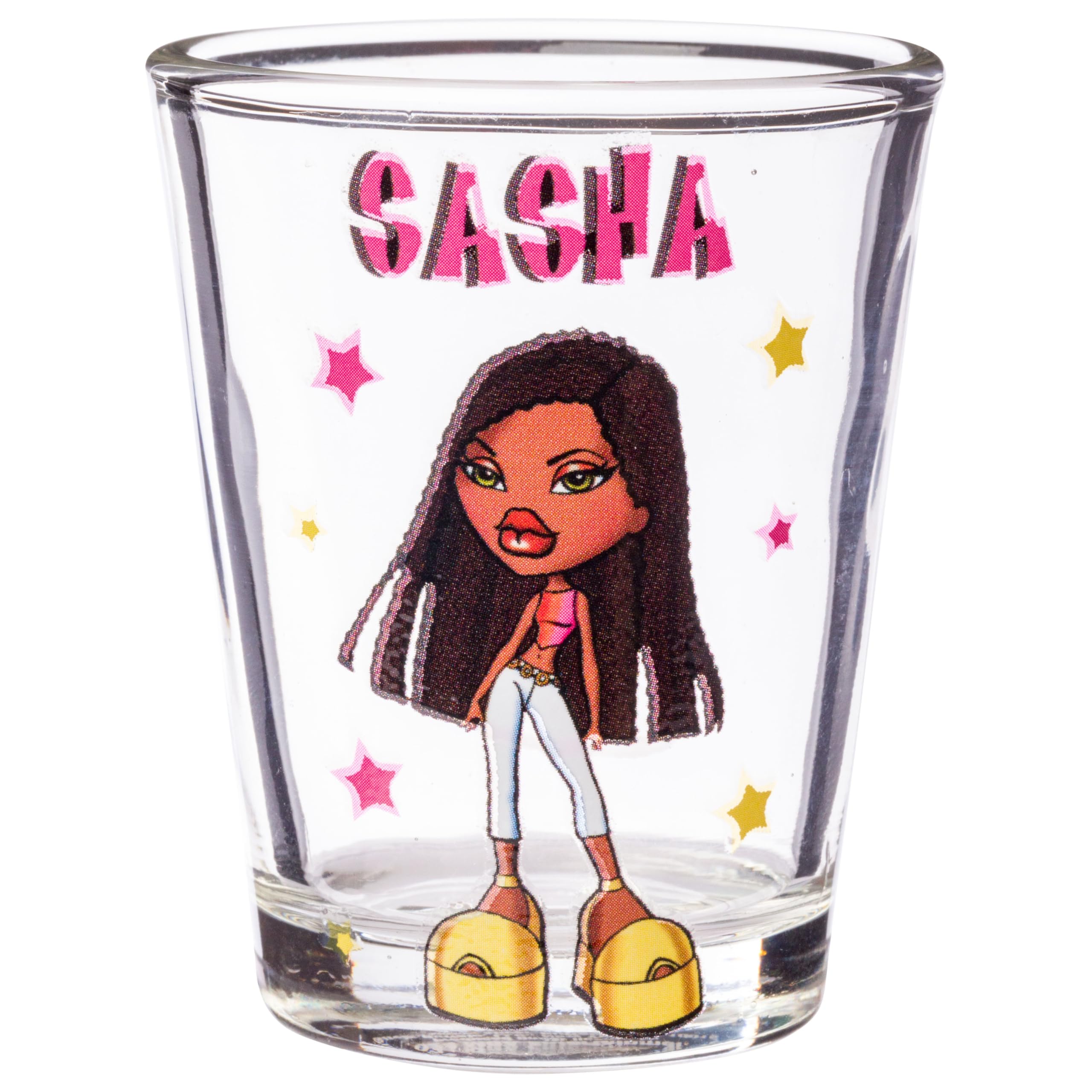 Silver Buffalo Bratz Dolls Fashionista Stars Featuring Jade, Yasmin, Cloe, And Sasha 4 Pack Mini Glasses, 1.5 Ounces