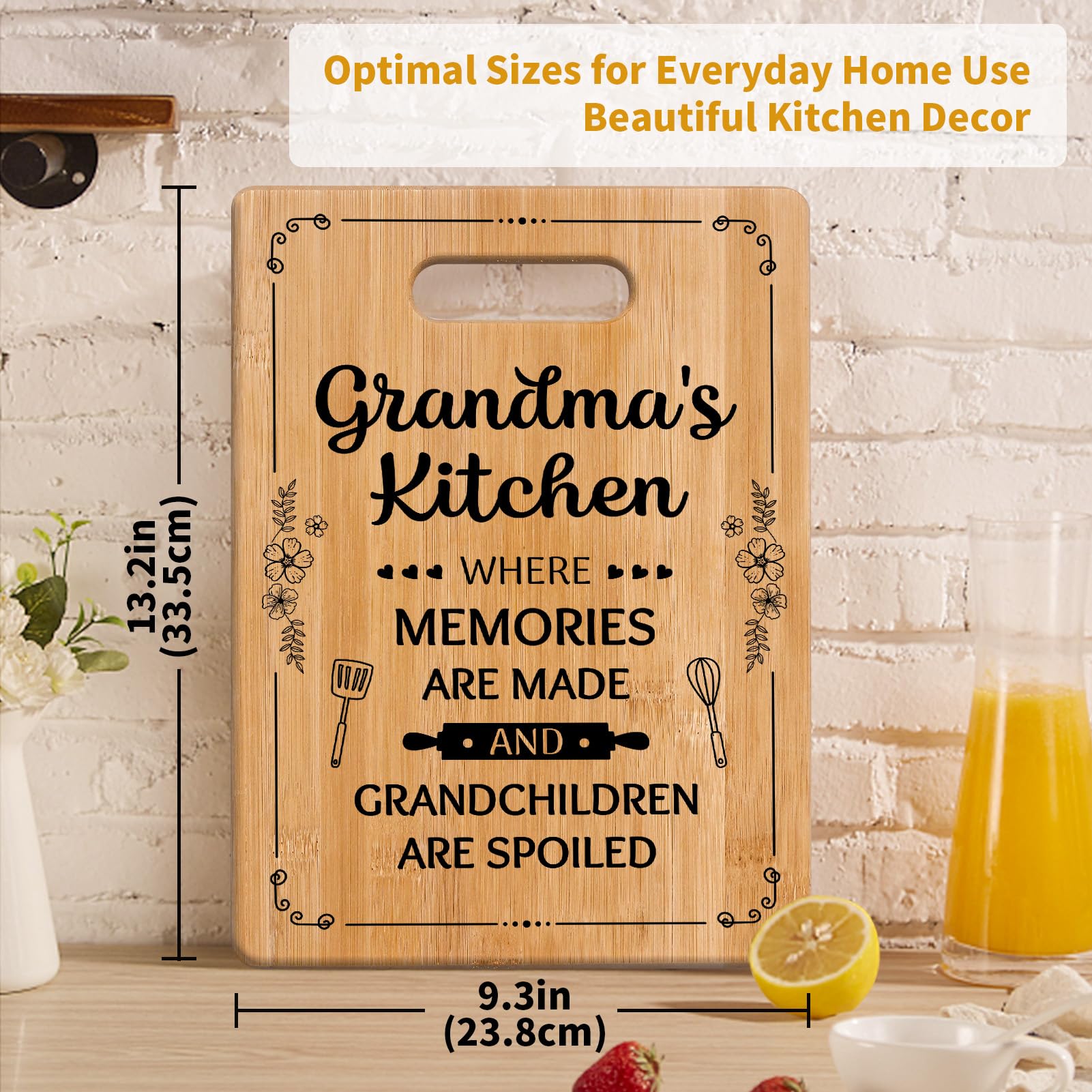 Grandma Gifts, Grandma Birthday Gifts - Unique Cutting Board - Best Gifts for Grandma from Grandchildren - Thoughtful Mothers Da