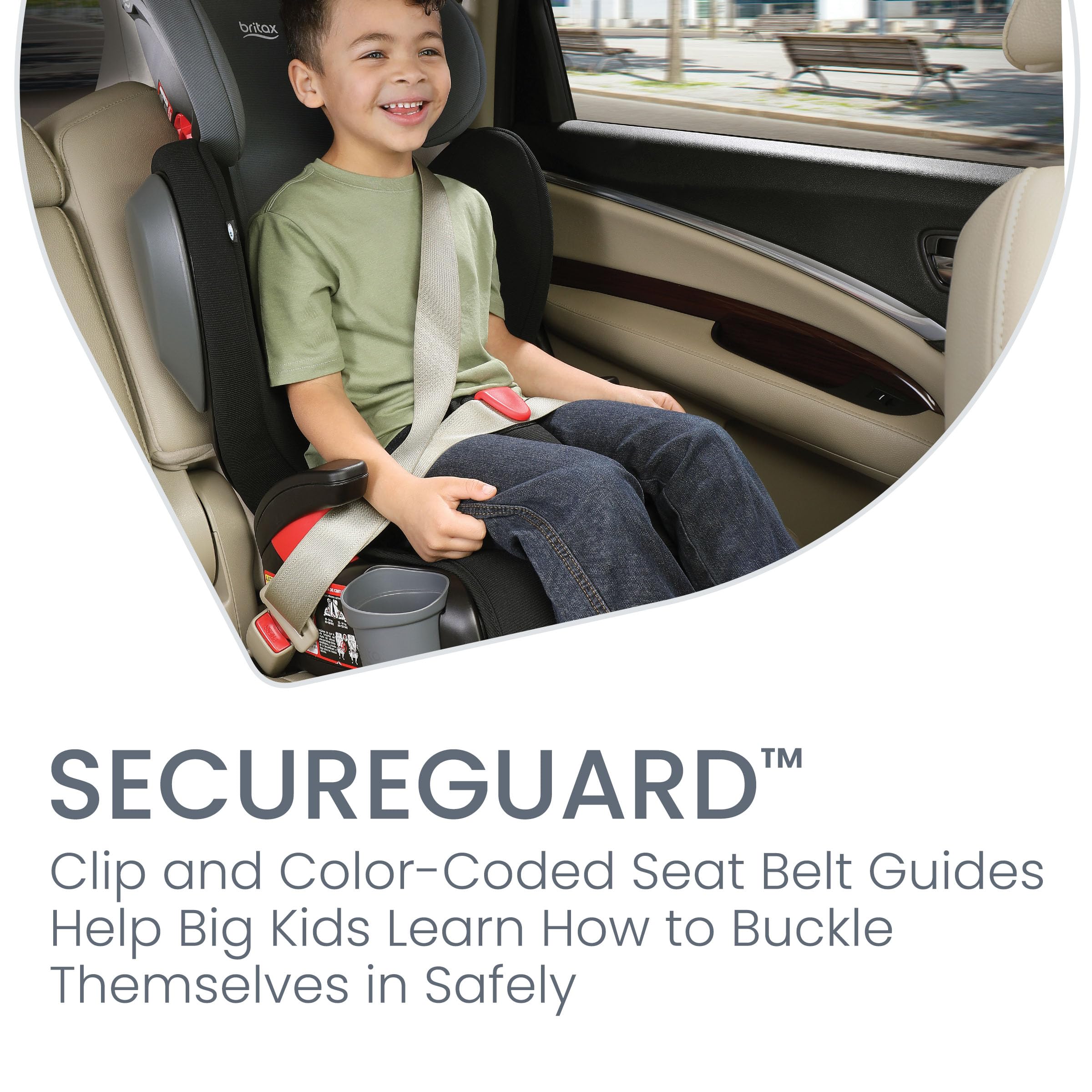 Britax Highpoint Backless Belt-Positioning Booster Seat, Safewash Black Ombre