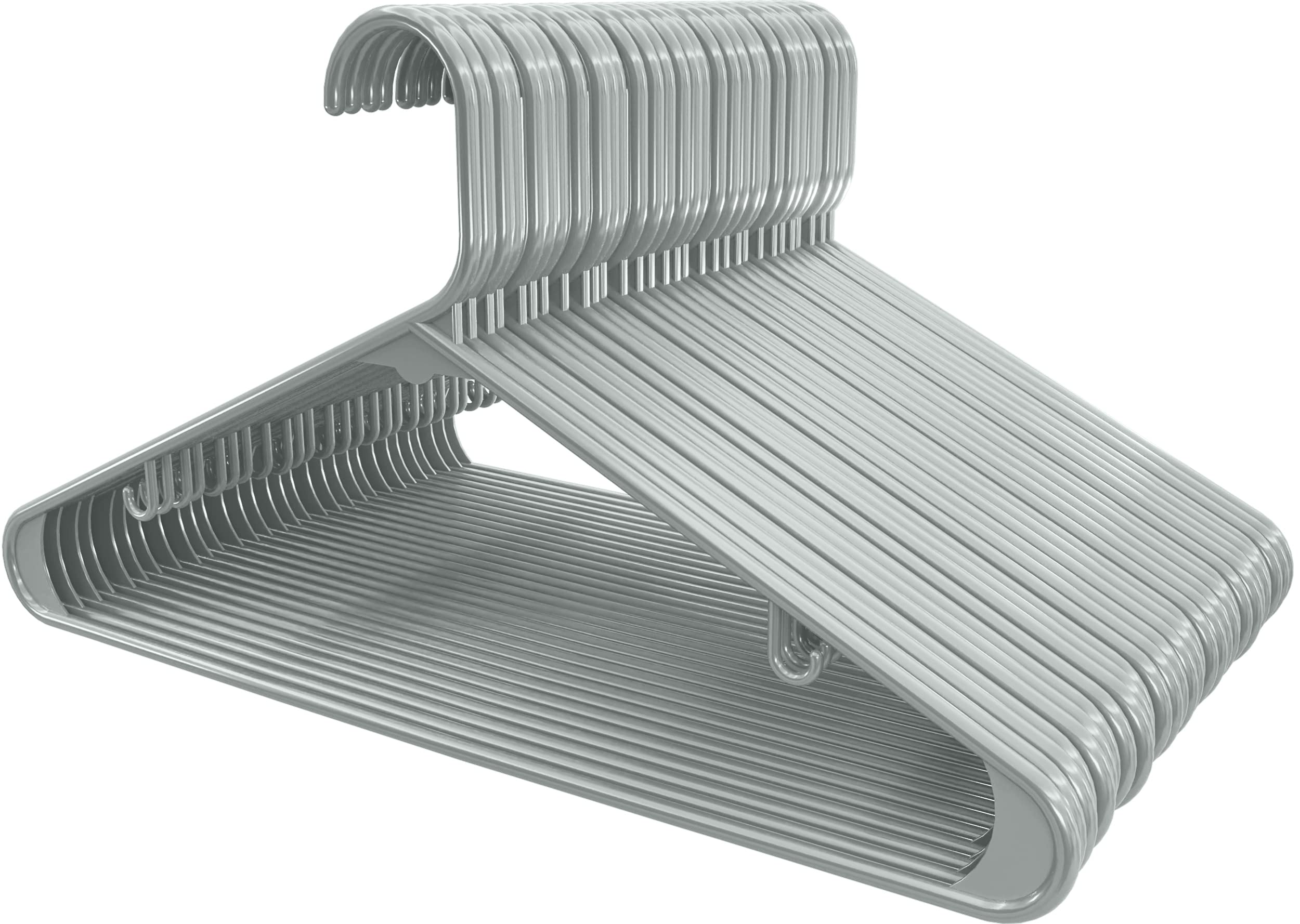Utopia Home Plastic Hangers 50 Pack - Clothes Hanger With Hooks - Durable & Space Saving Coat Hanger - Heavy Duty Grey Hangers F