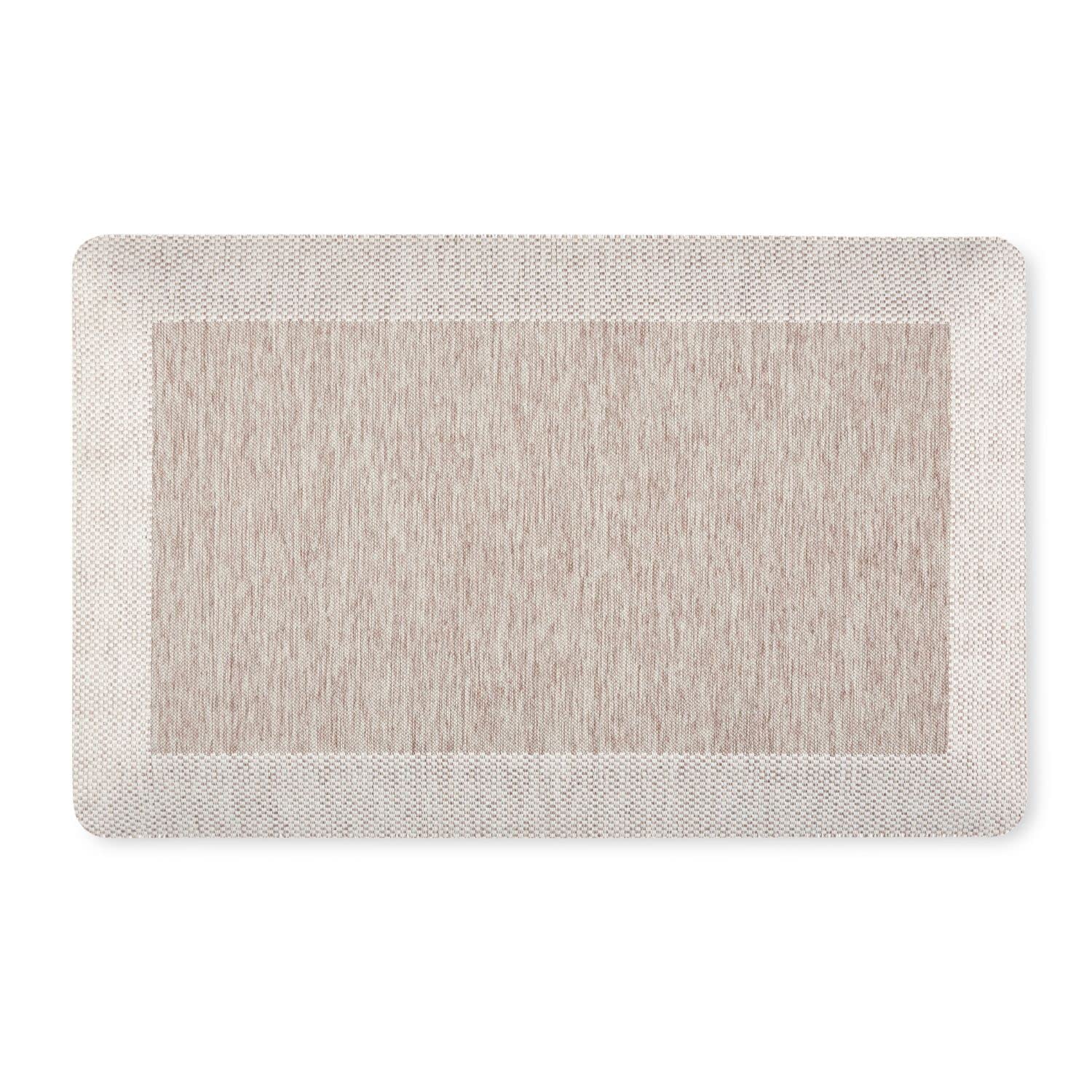 Martha Stewart Mira Modern Heathered Anti-Fatigue Air-Infused Kitchen Mat, Coffee Brown, 19.6x32