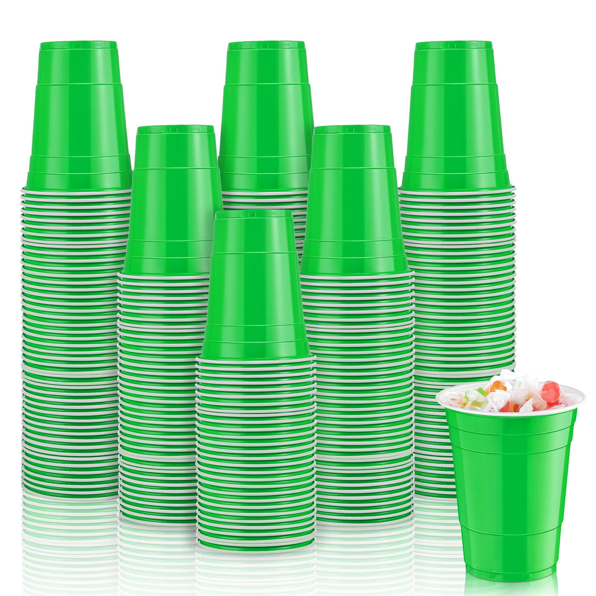 Lounsweer 100 Pack 16 Ounce Disposable Plastic Party Cups Heavy Duty Drinking Water Cups For Graduation Wedding New Year Baby Sh