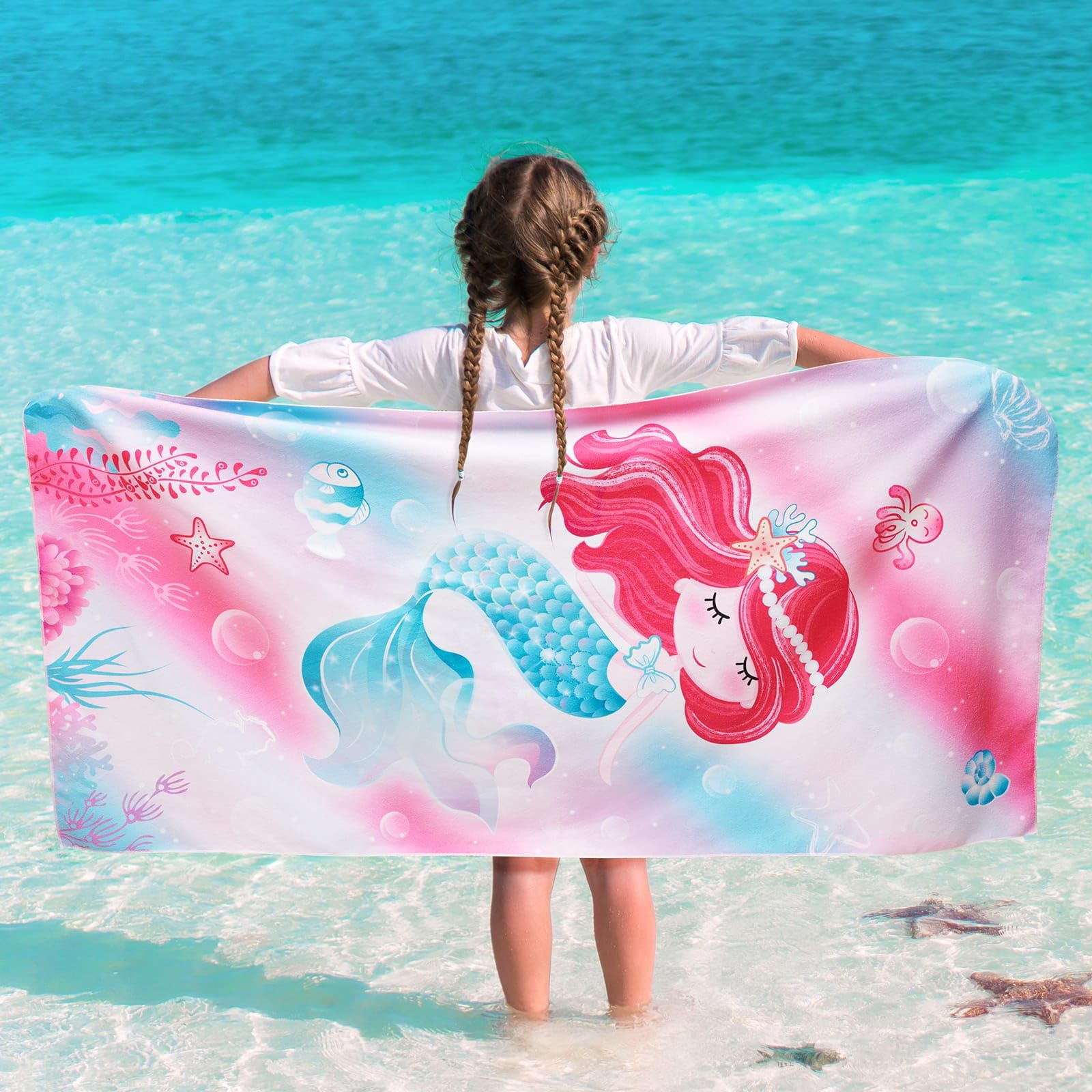WERNNSAI Mermaid Kids Beach Towel - 30