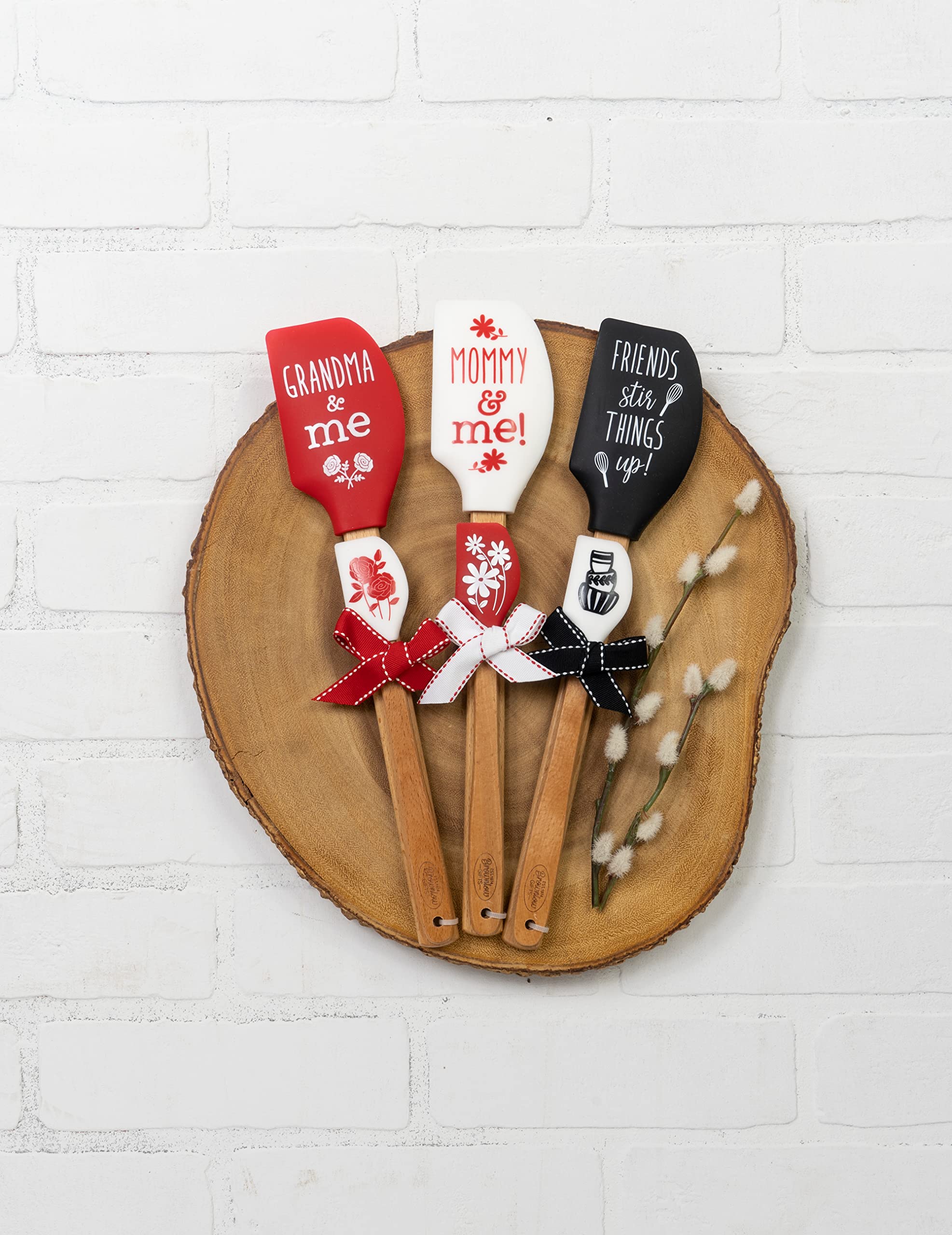 Shannon Road Gifts Classic Kitchen Dishwasher Safe Kitchen Buddies Silicone Spatulas, Set Of 2, Stir Things Up