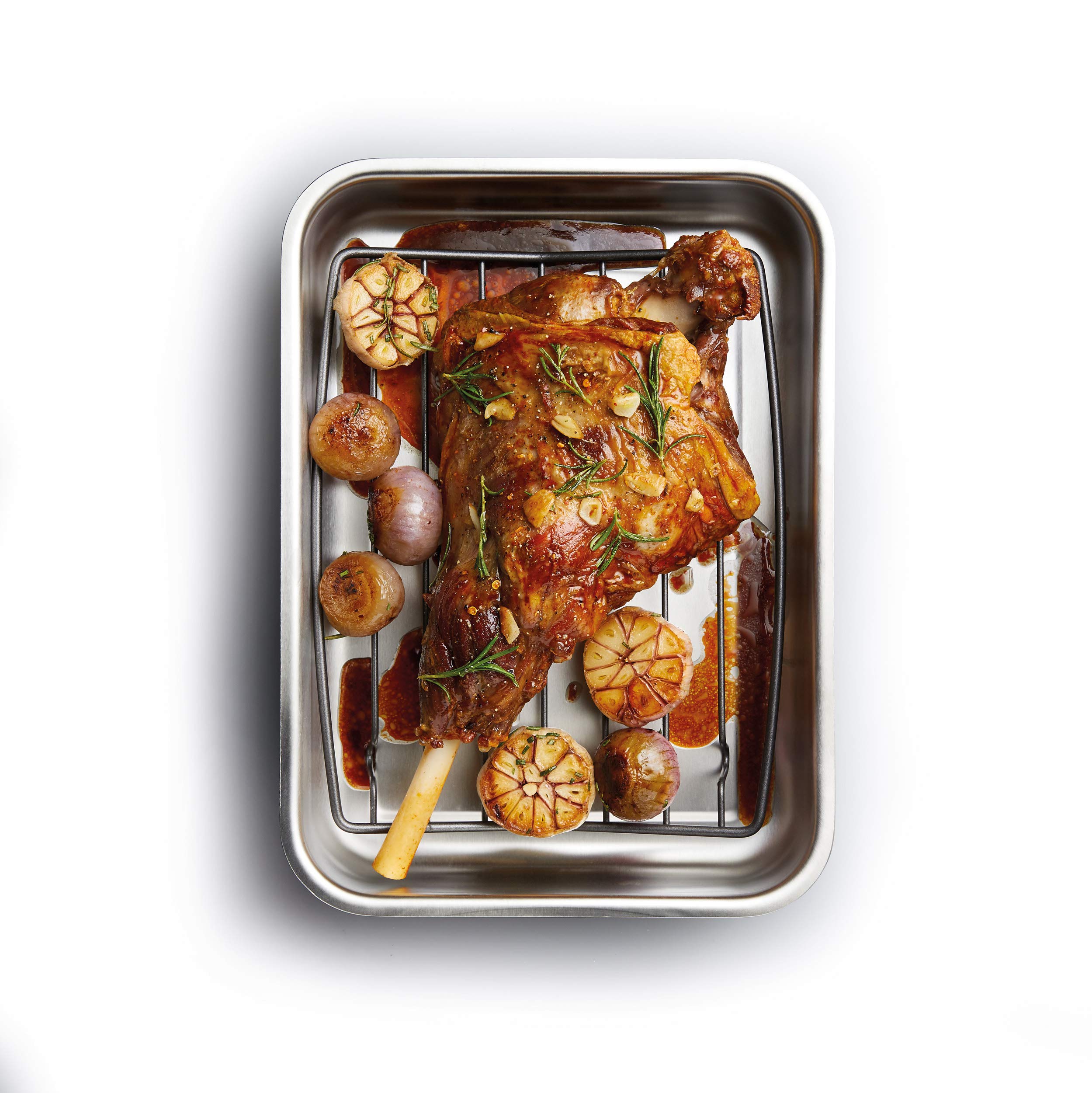 Masterclass Kcmctrayns26 26 X 20 Cm Non Stick Roasting Rack, V Shaped, Carbon Steel, Silver