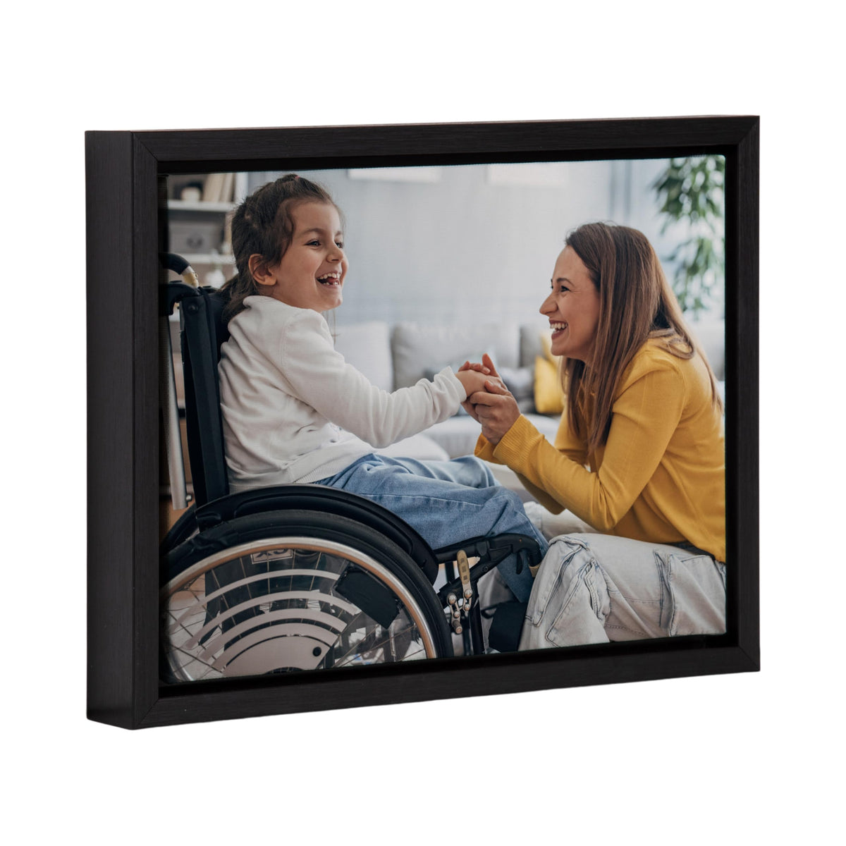 Kate And Laurel Custom Printed Framed Canvas Wall Art, 13X10 Black, Sylvie Personal Canvas Print With Your Photos For Bedroom Or