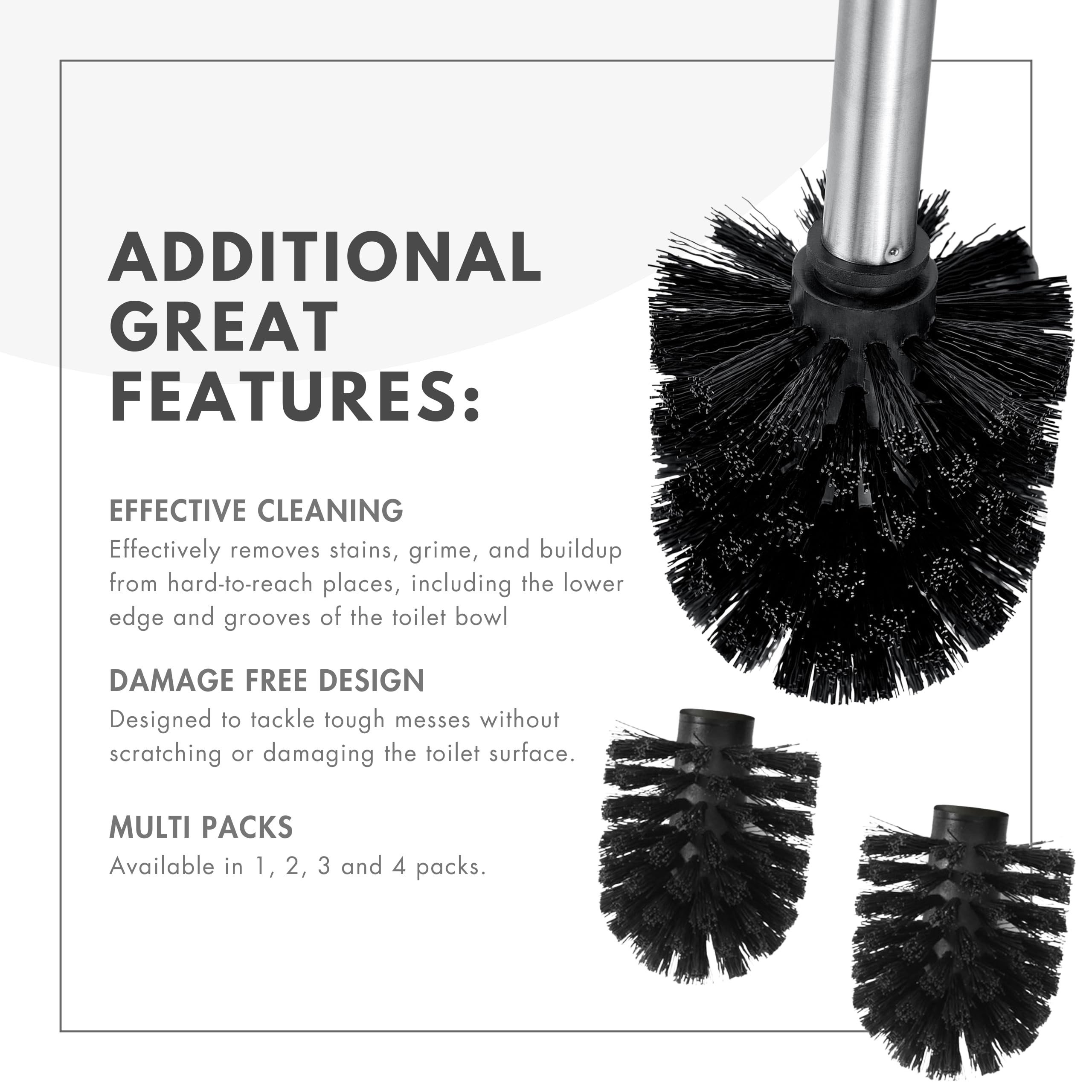 Toilet Brush Replacement Heads For Toilettree Product Brushes (3)
