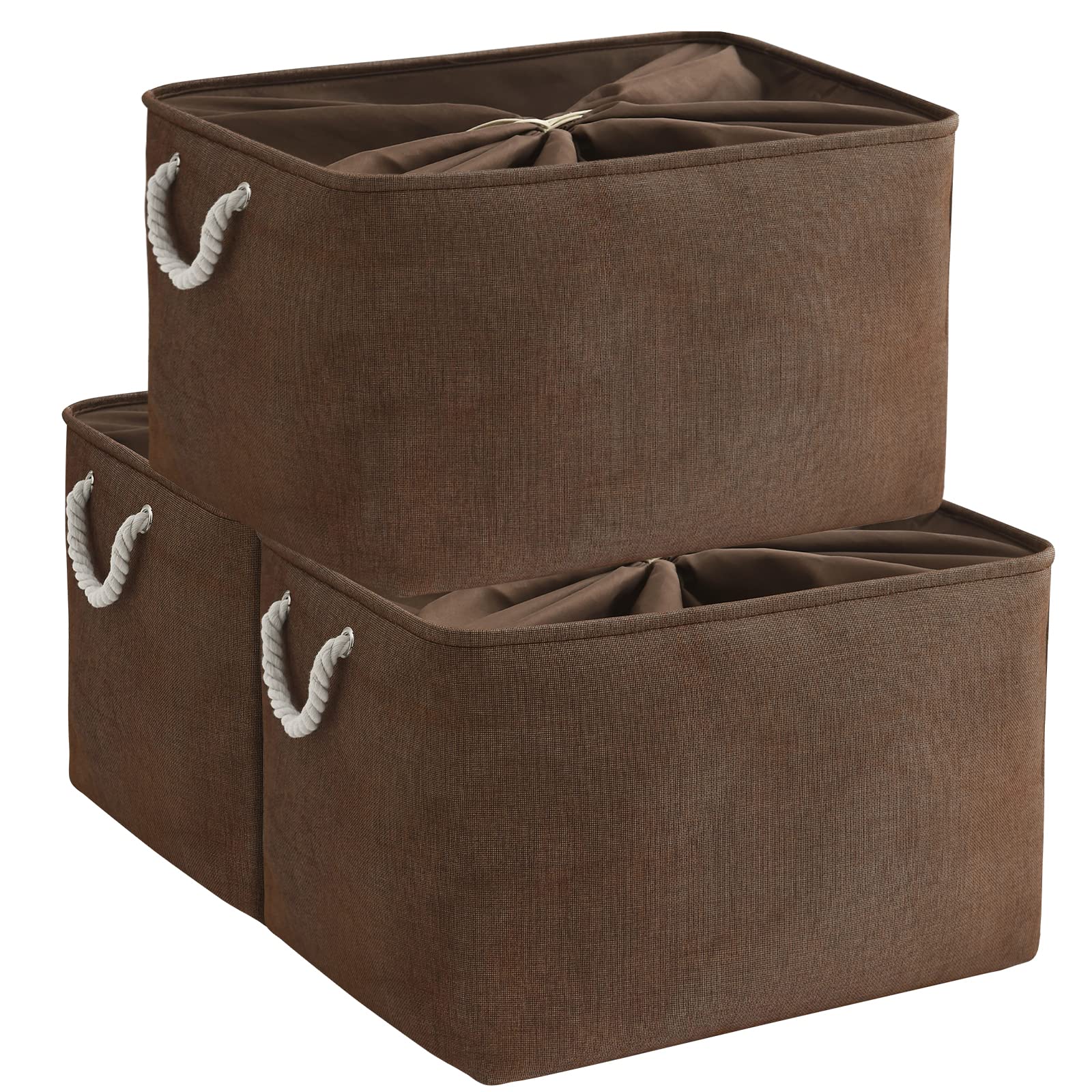 Thewarmhome Organization And Storage For Organizing - Extra Jumbo 3 Pack 20.5X15.7X13.8 Inch Fabric Storage Bin For Shelves, Sto
