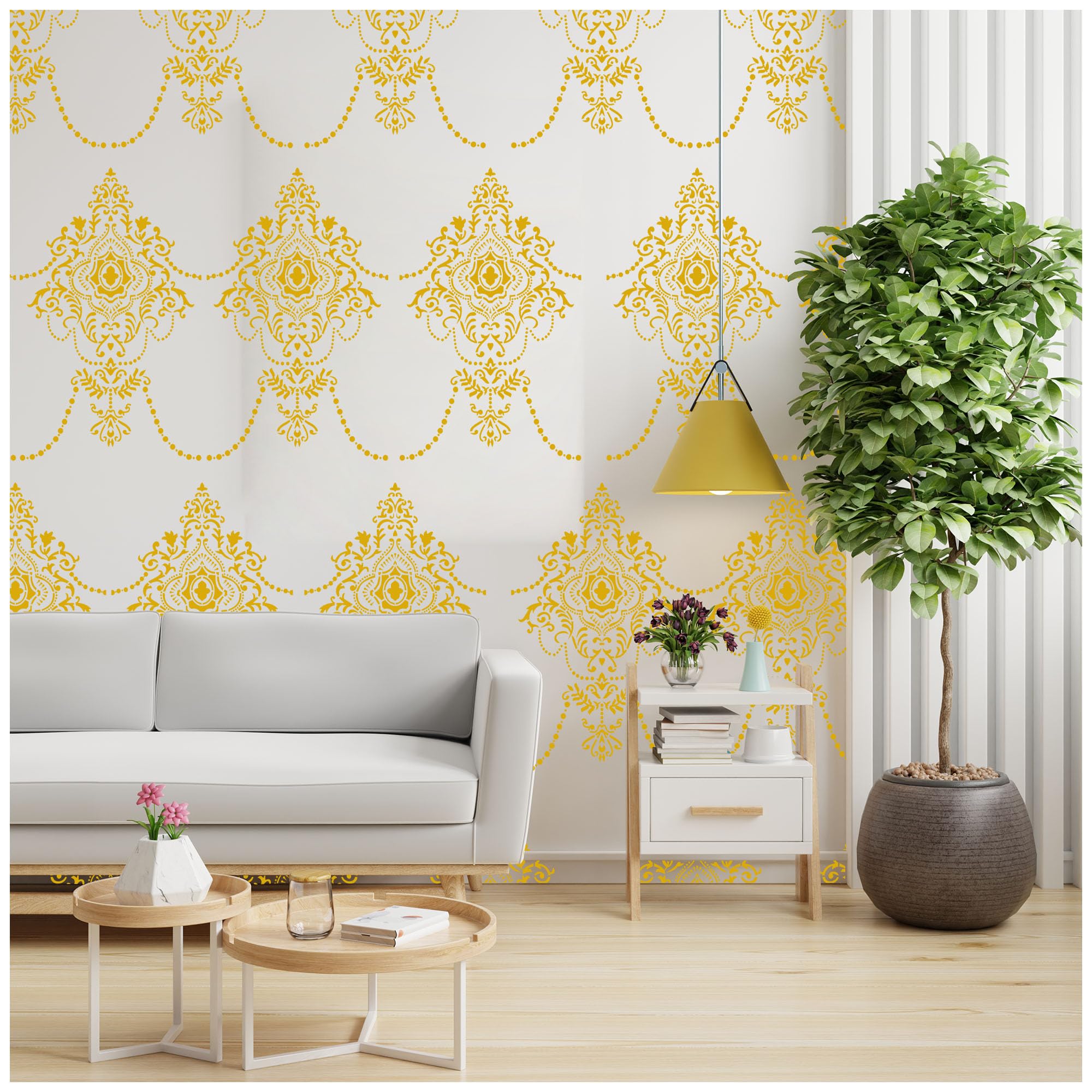 Kayra Decor Chandelier Style Wall Design Stencils For Wall Painting For Home Wall Decoration  Suitable For Room Decor, Ceiling,