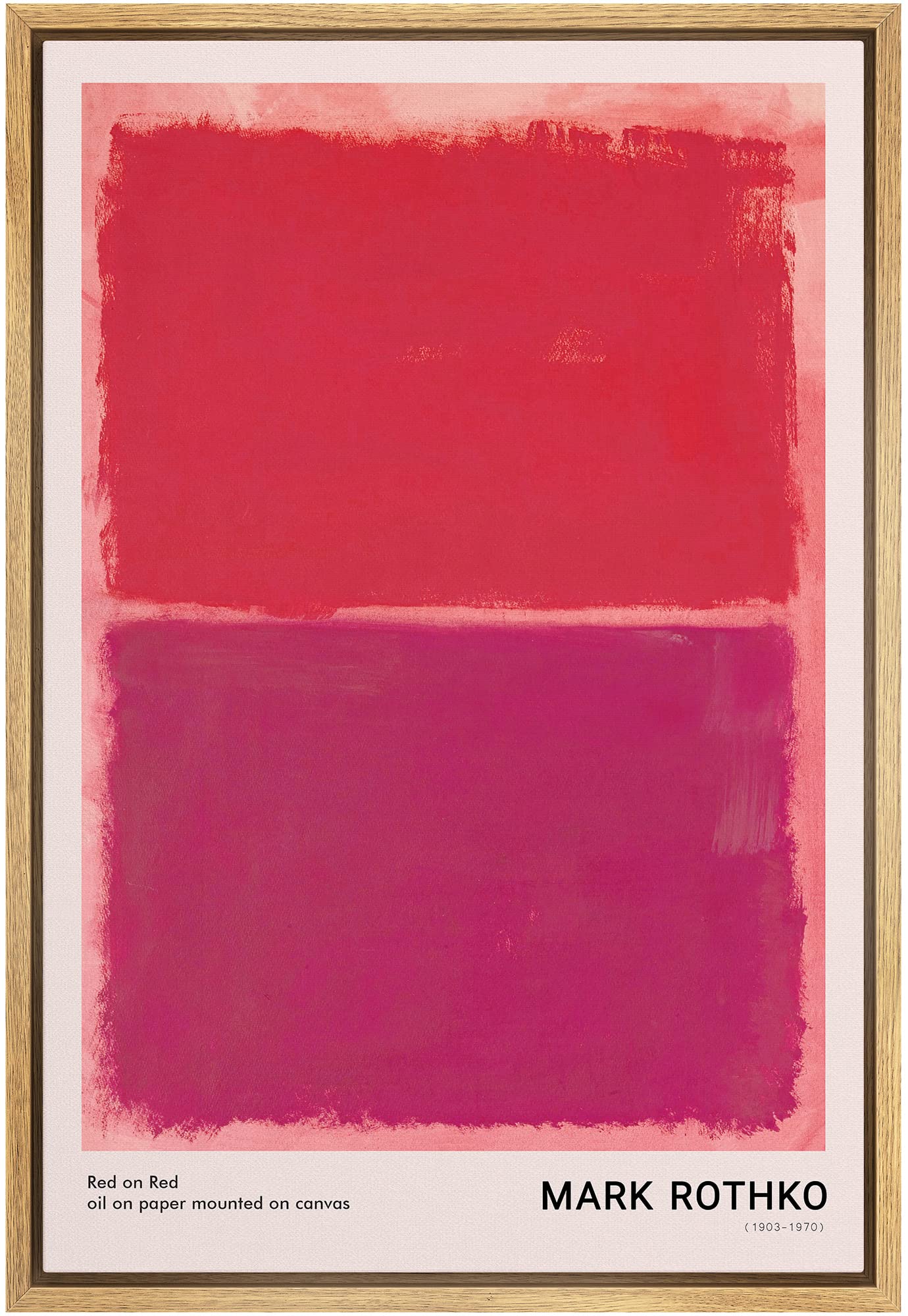 Signleader Framed Canvas Print Wall Art Mark Rothko Red Mid-Century Blocks Abstract Shapes Illustrations Fine Art Contemporary R