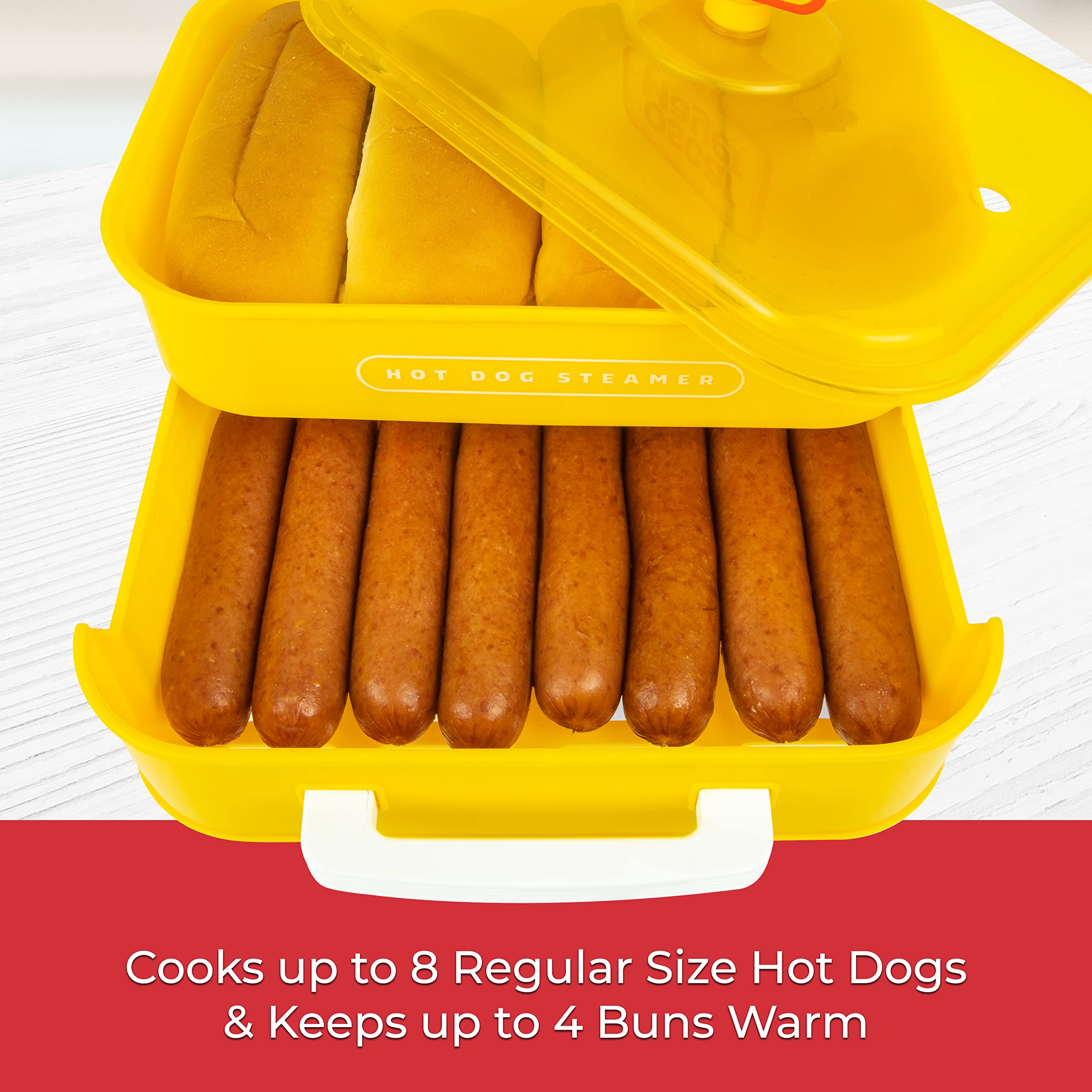 Nostalgia Oscar Mayer Diner-Style Hot Dog Steamer And Bun Warmer, 8 Hot Dog And 4 Bun Capacity, Steam Bratwursts, Sausages, Vege