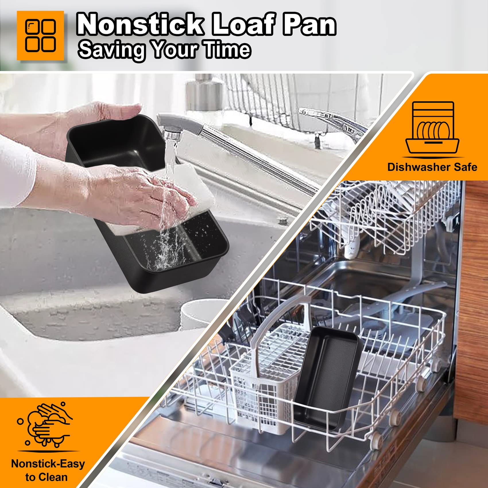 Lianyu 2 Pack Baking Bread Loaf Pan, Nonstick Stainless Steel Loaf Bread Pan, 9  5 Bread Baking Loaf Pan, Meatloaf Tin Pan For H