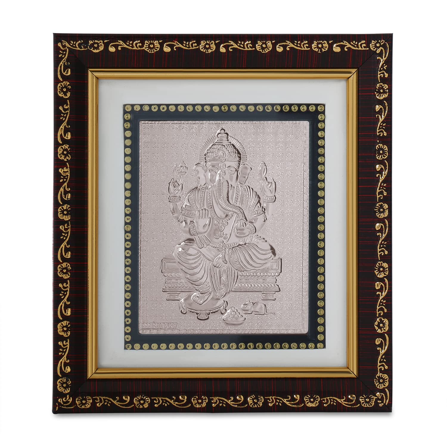 Osasbazaar Pure Silver Ganesh Ji Photo Frame - 99% Purity Certified