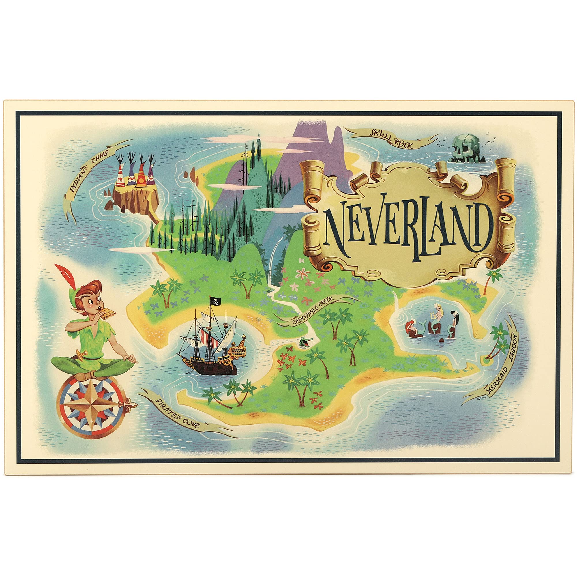 Open Road Brands Disney Peter Pan Neverland Map - Large Peter Pan Wall ...