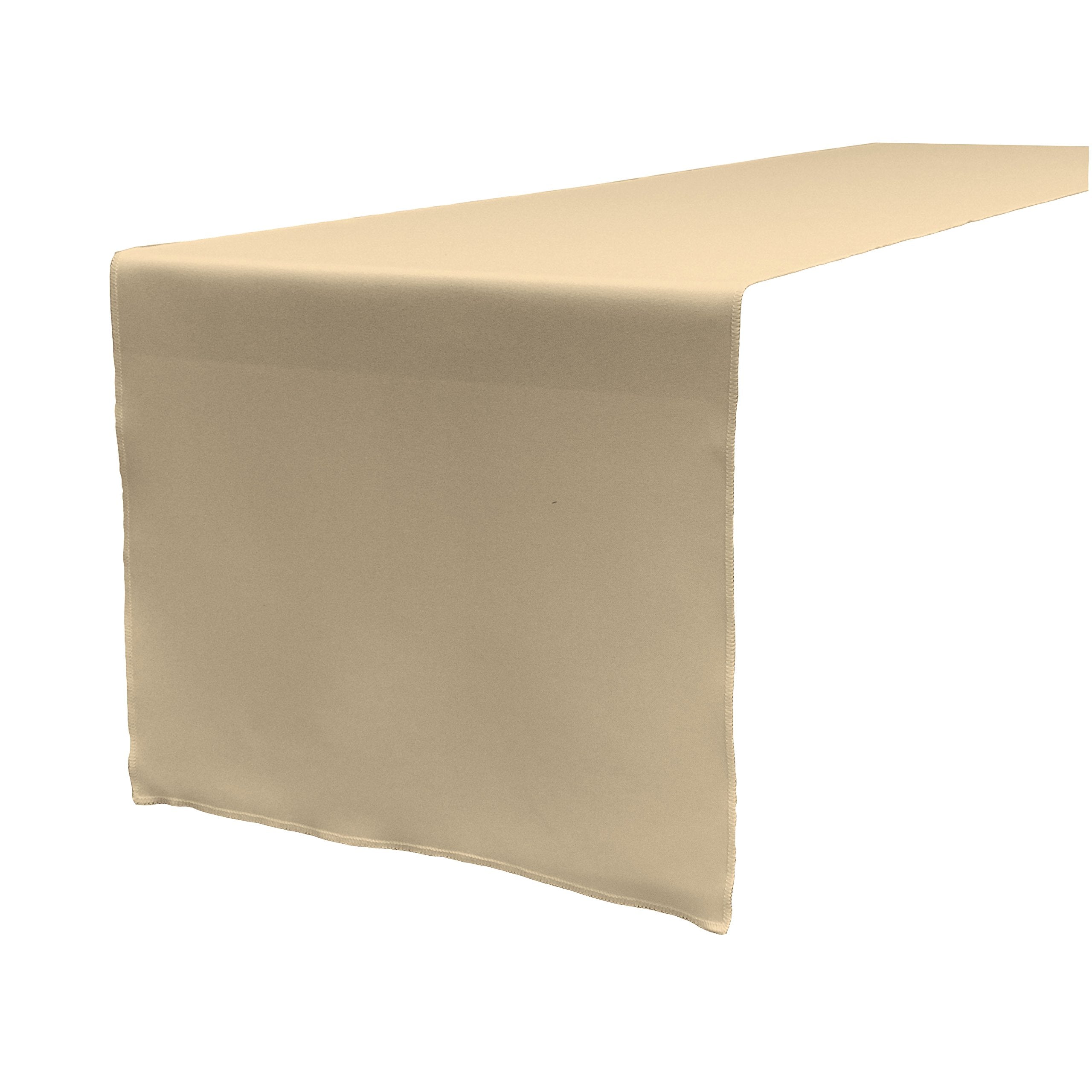 LA Linen Polyester Poplin Table Runner 14  by 108-Inch  Khaki