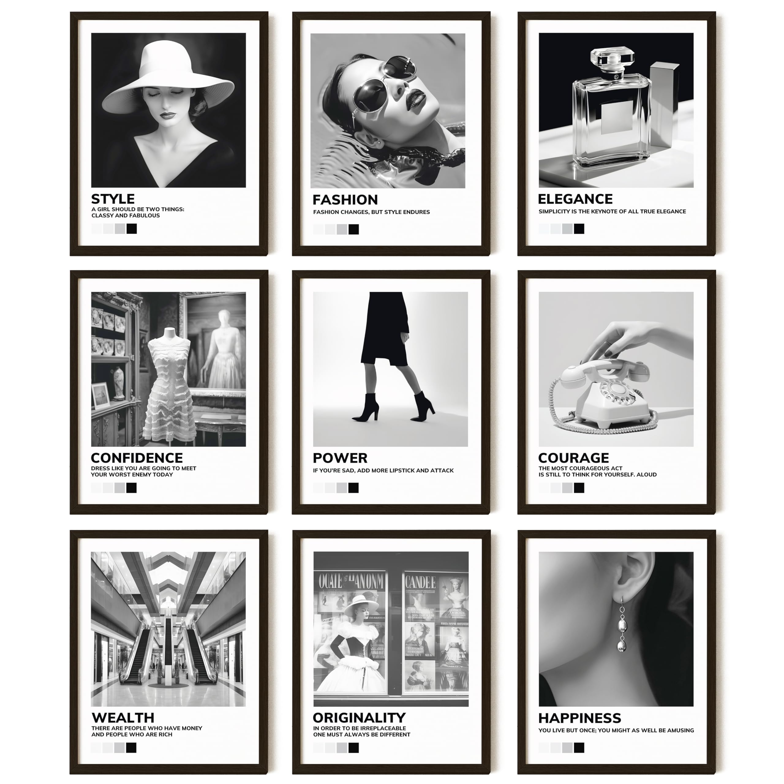 97 Decor Boujee Room Decor - Black And White Wall Art Posters, Black And White Pictures For Wall Decor, Vintage Fashion Prints P