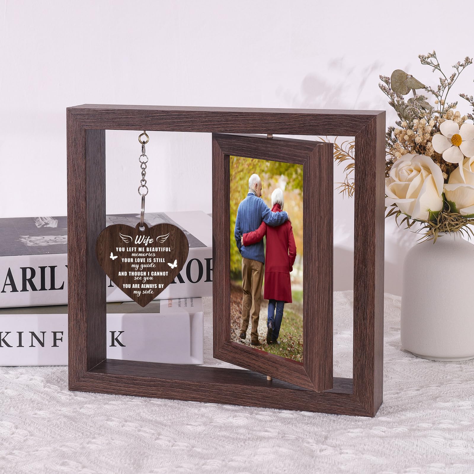 Boiveco Memorial Gifts for Loss of Wife, Sympathy Gift for Loss of Wife Memorial Picture Frame, In Memory of Wife Grief Remembra