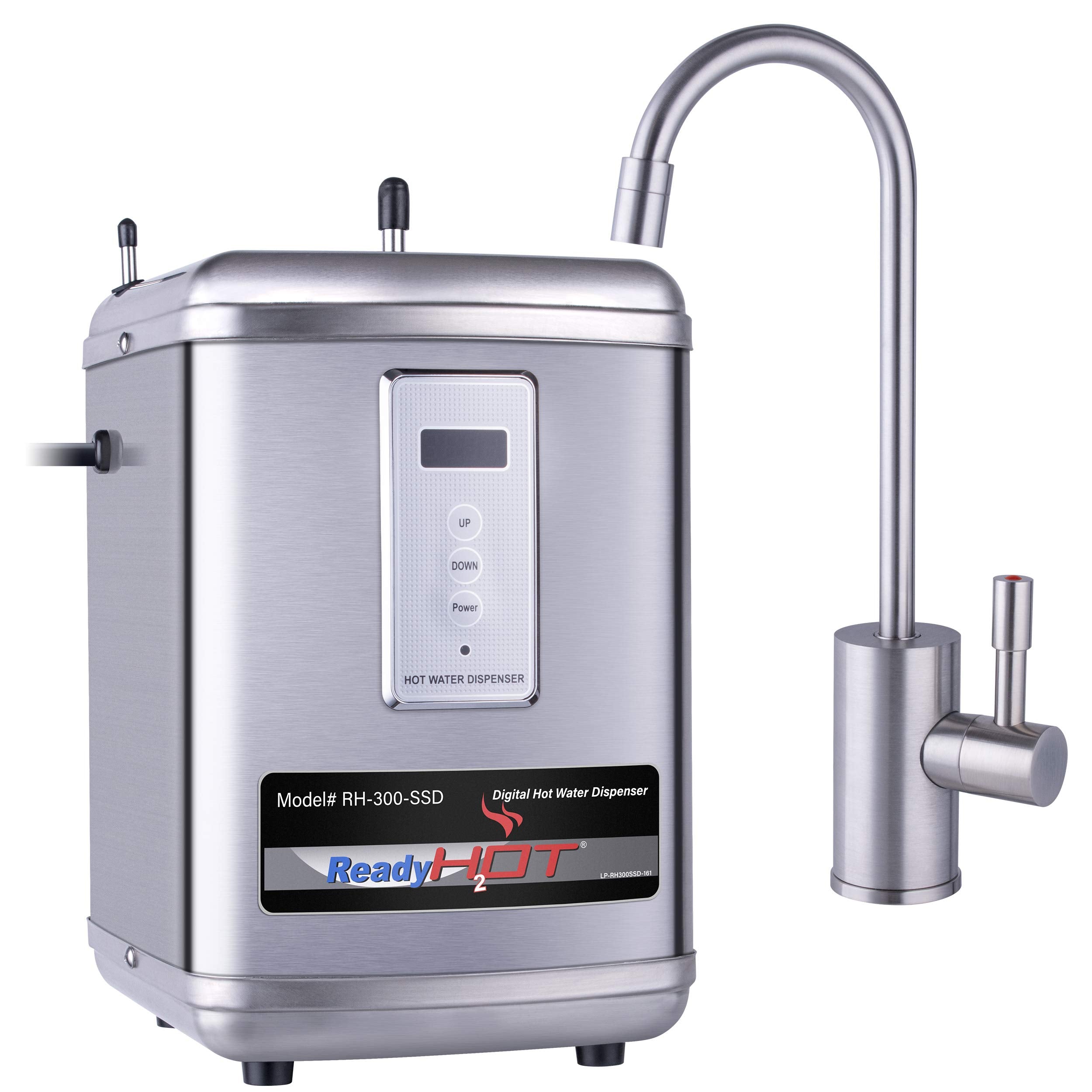 Ready Hot 41-Rh-300-F570-Bn Instant Hot Water Dispenser System, 2.5 Quarts, Digital Display Single Lever Hot Water Faucet Brushe