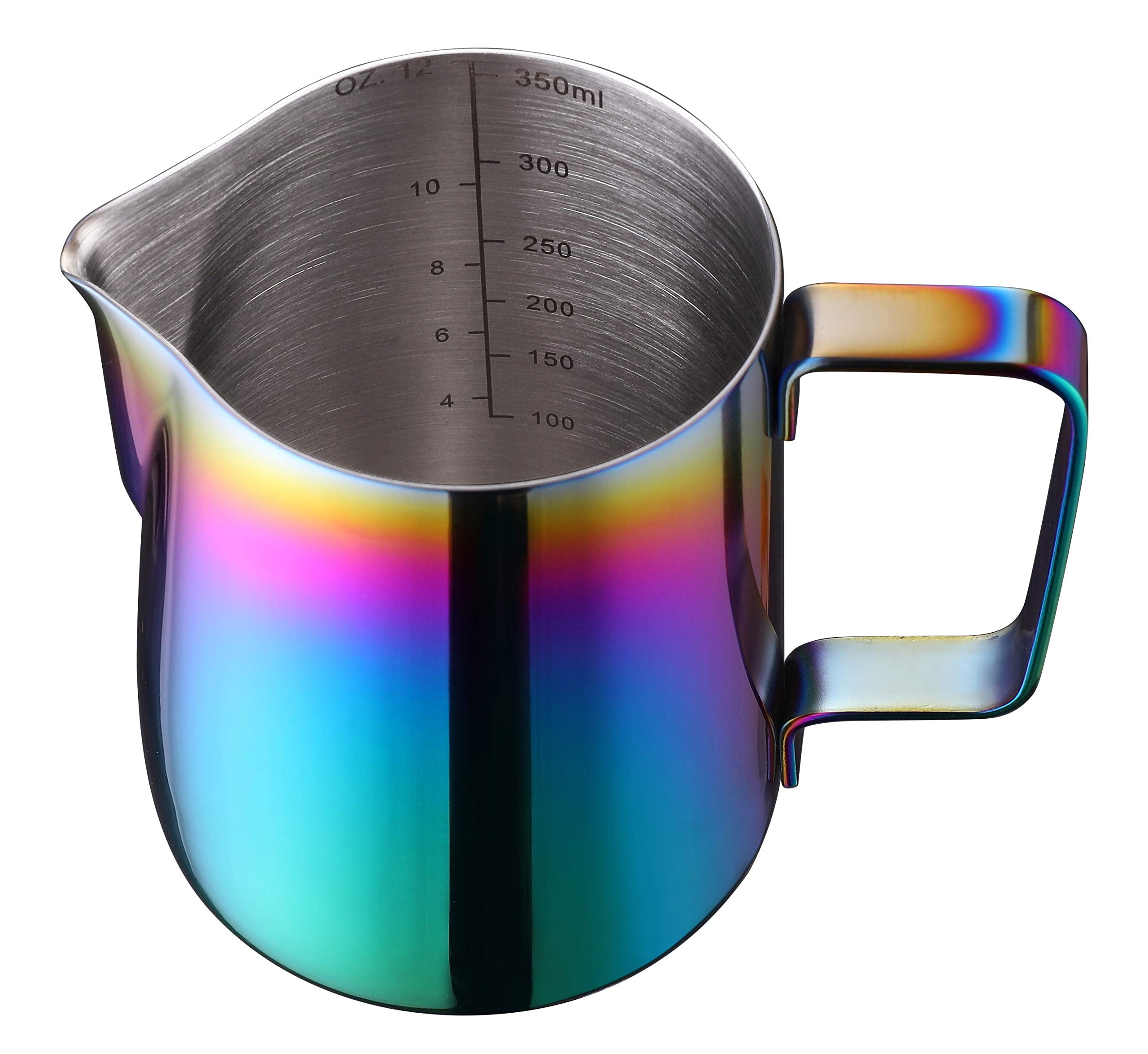 Joytata Milk Frothing Pitcher 12Oz Stainless Steel Pitcher Perfect For Latte Art,Espresso Maker,Cappuccino Maker-18/8 Stainless