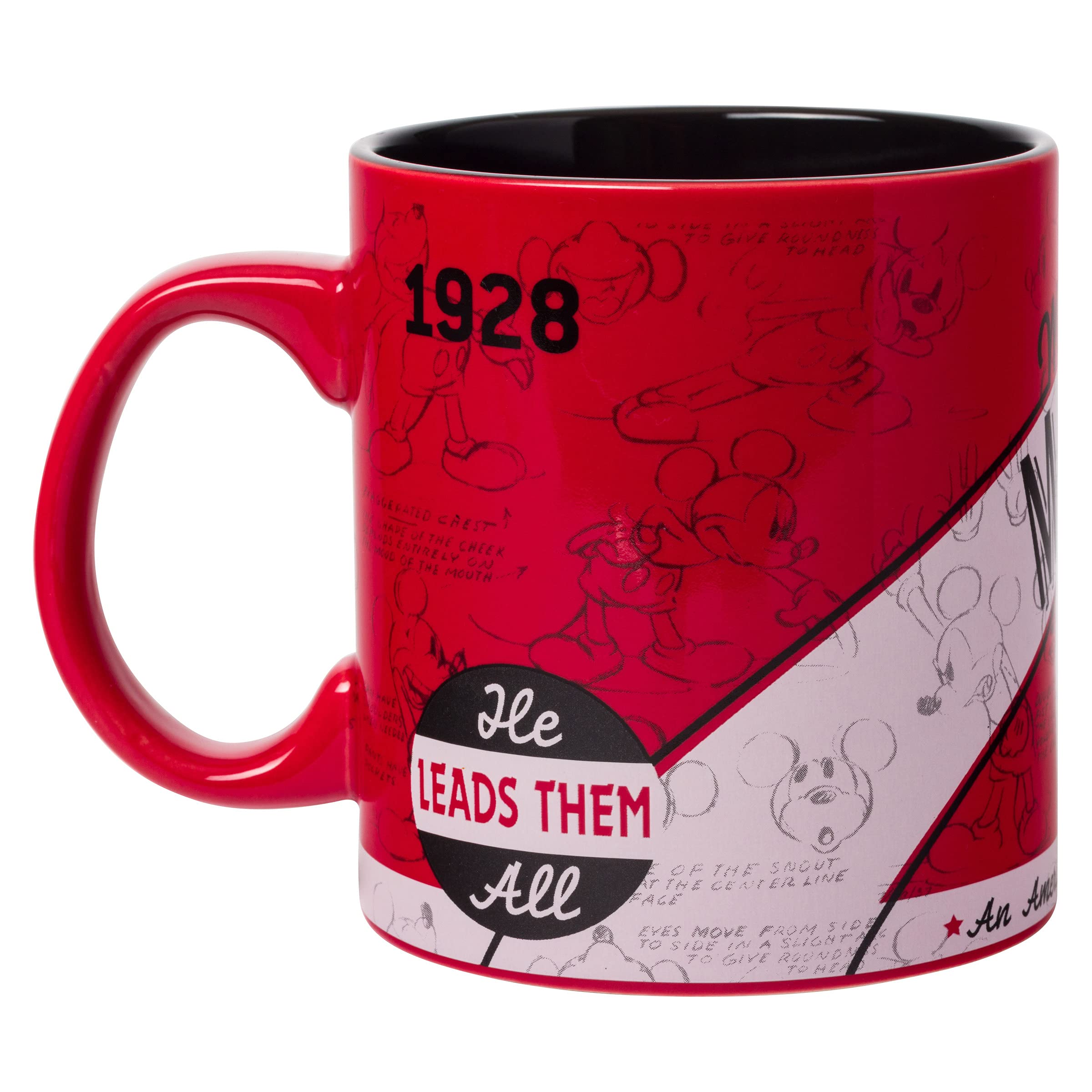 Silver Buffalo Disney 1928 Vintage Mickey Mouse Ceramic Mug, 20 Ounces