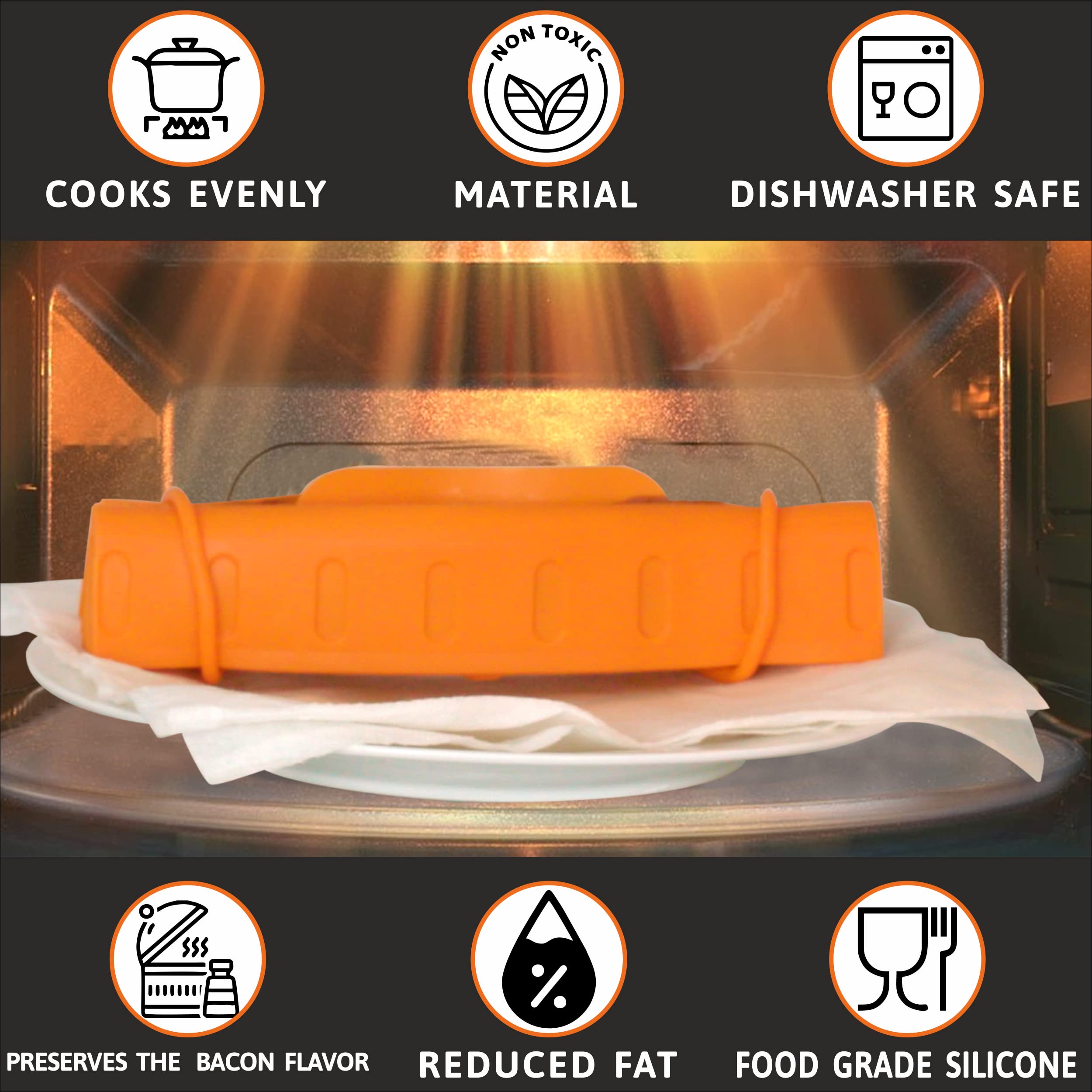 Bad Boy Microwave Bacon Cooker With Microwave Bacon Tray - Crispy Bacon Cooker For Microwave Oven - Microwave Cookware For Low B