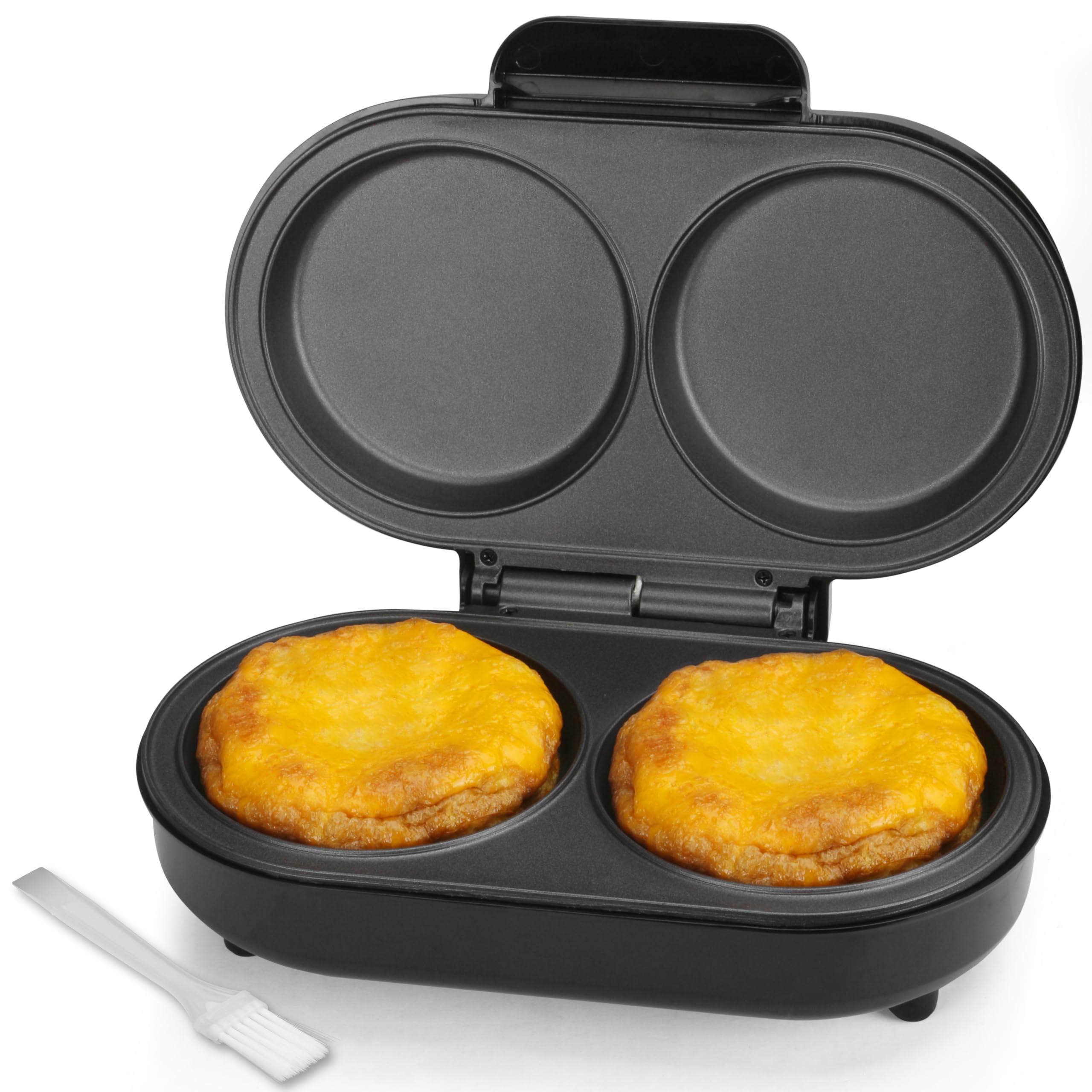 FineMade Omelette Maker Electric, Omelette Pan Nonstick, Dual Omelette Makers with 2 x 4.75    Round Grooves, Egg Bite Maker, El