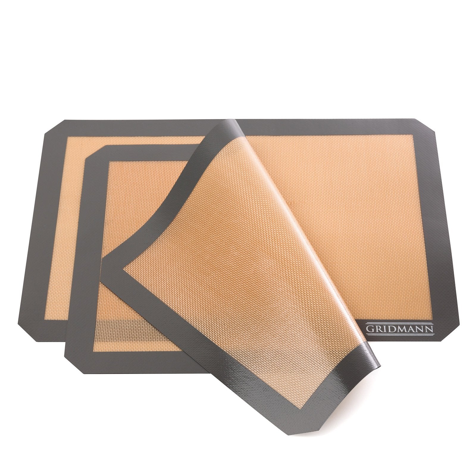 Gridmann Pro Silicone Baking Mat - Set Of 2 Non-Stick Half Sheet (16-1/2'' X 11-5/8'') Food Safe Tray Pan Liners