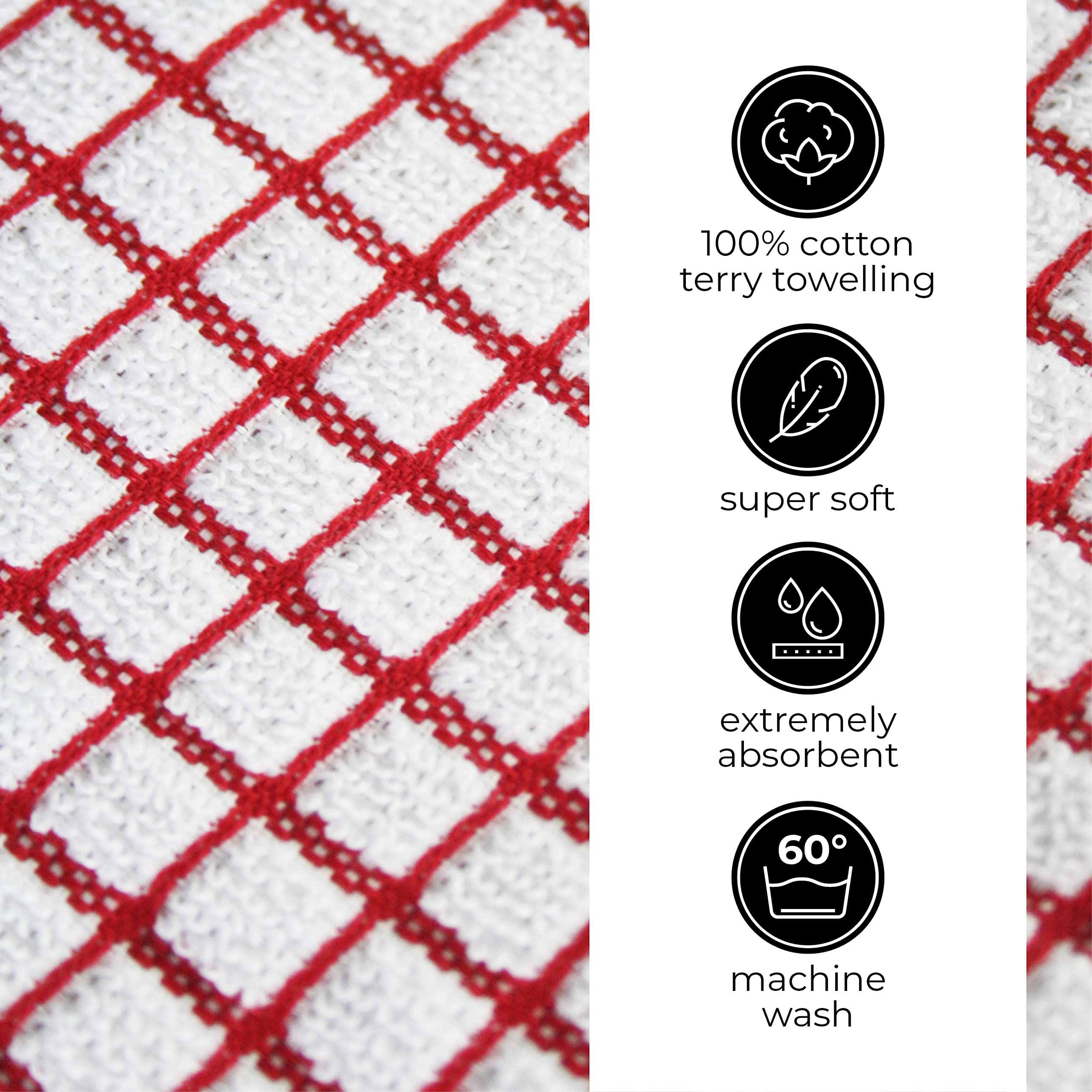 Samuel Lamont & Sons 706Rd Poli Dri Tea Towel, Red