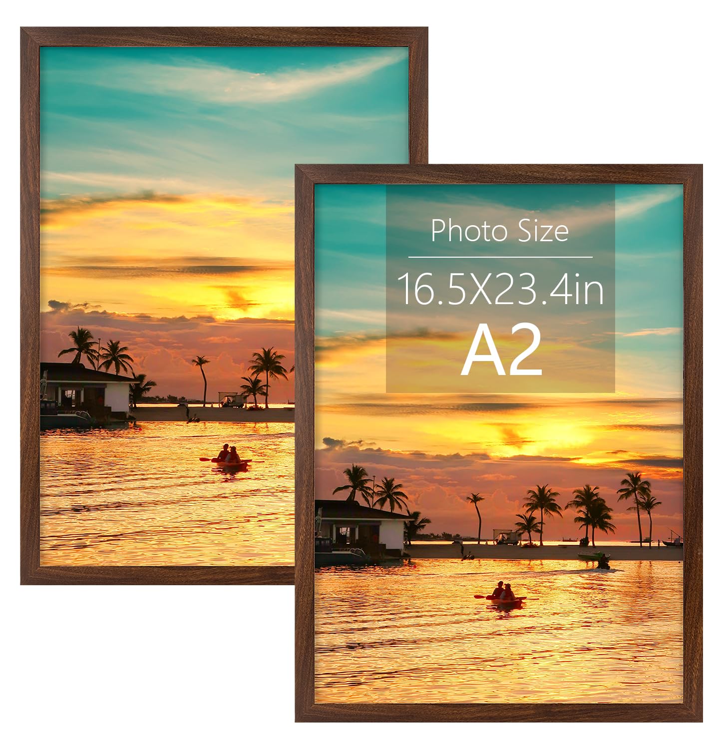 Frametory, A2 Frame Set of 2, 16.5x23.4 inch Picture Frame with Plexiglass, Gallery Wall Frame - Horizontal and Vertical Wall Mo