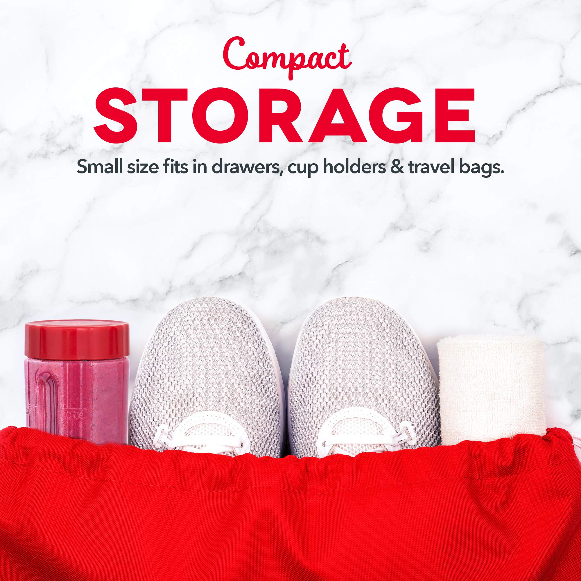 Dash Mighty Mini 10 Oz Compact Personal Bottle Blender With Travel Lid, Red