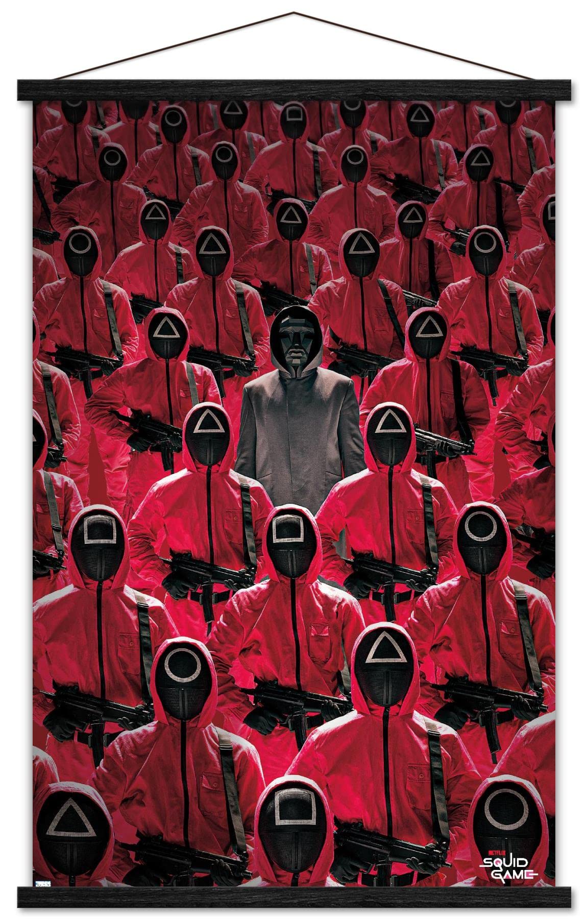 Trends International Netflix Squid Game - Key Art Wall Poster, 22.375'' X 34'', Print And Black Hanger Bundle