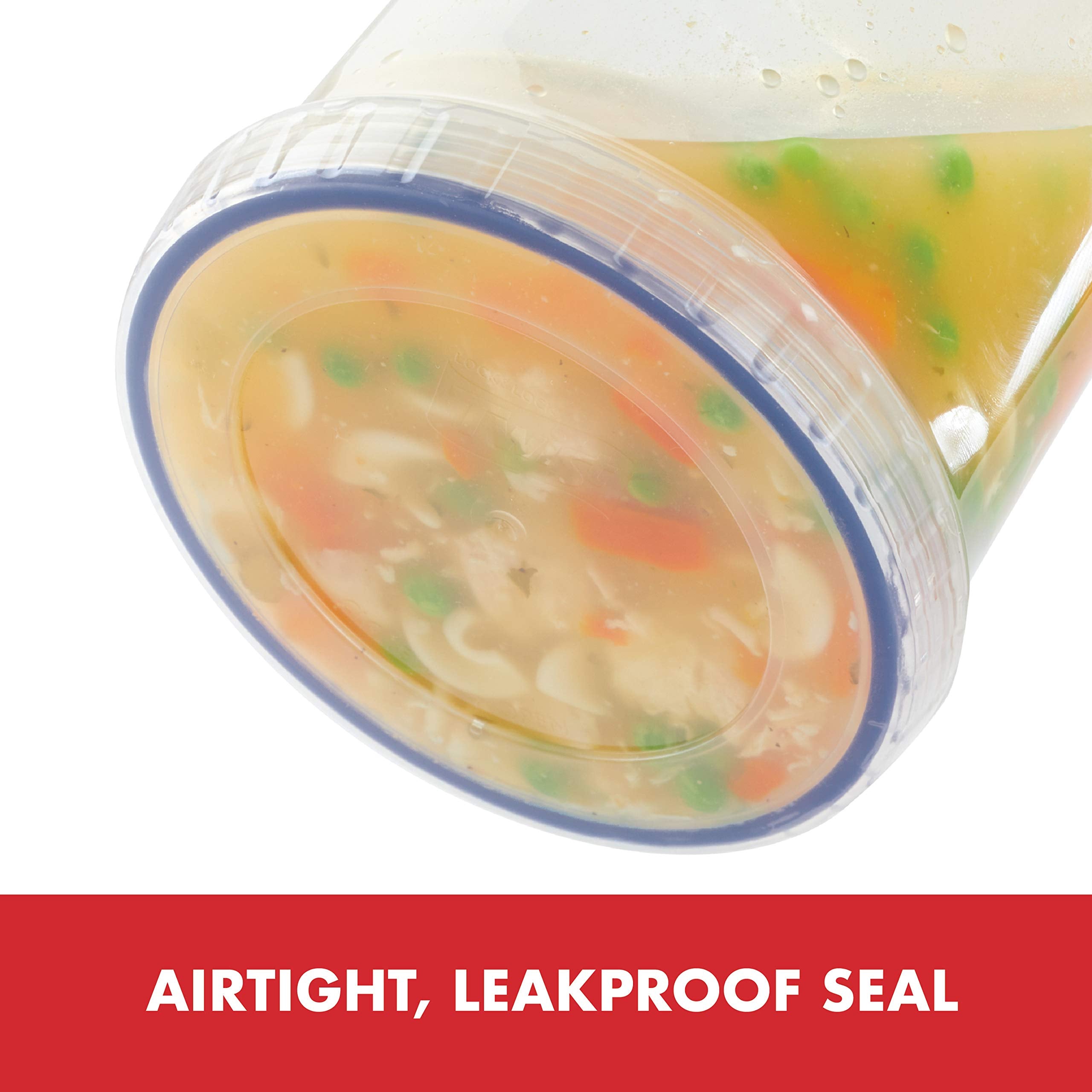 Lock & Lock Easy Essentials Twist Food Storage Lids/Airtight Containers, Bpa Free, Short-22 Oz-For Fruits, Clear