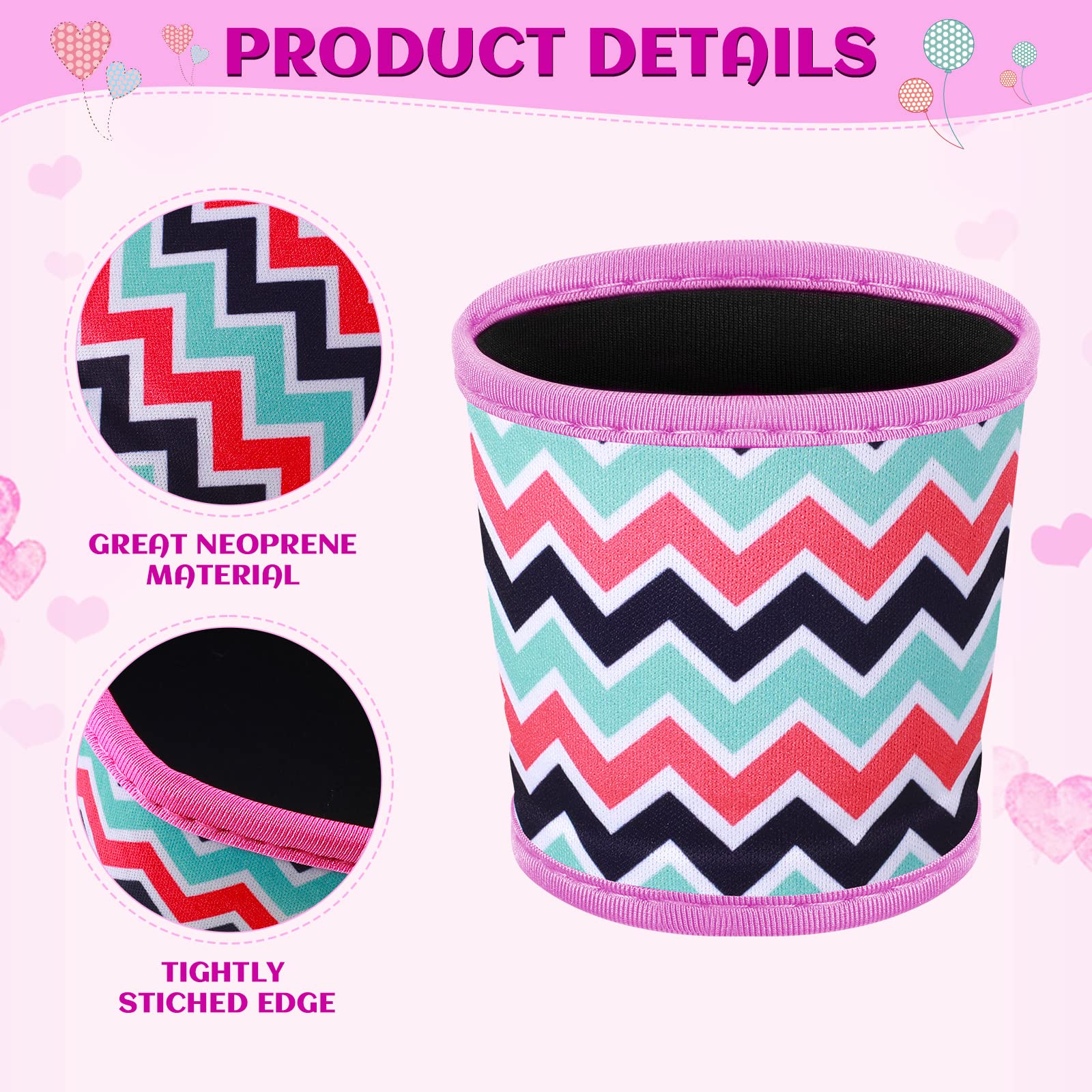 6 Pieces Hot Cup Sleeves Reusable Neoprene Cup Insulator Sleeve Washable Insulated Coffee Sleeve Heat Resistant Insulated Coffee