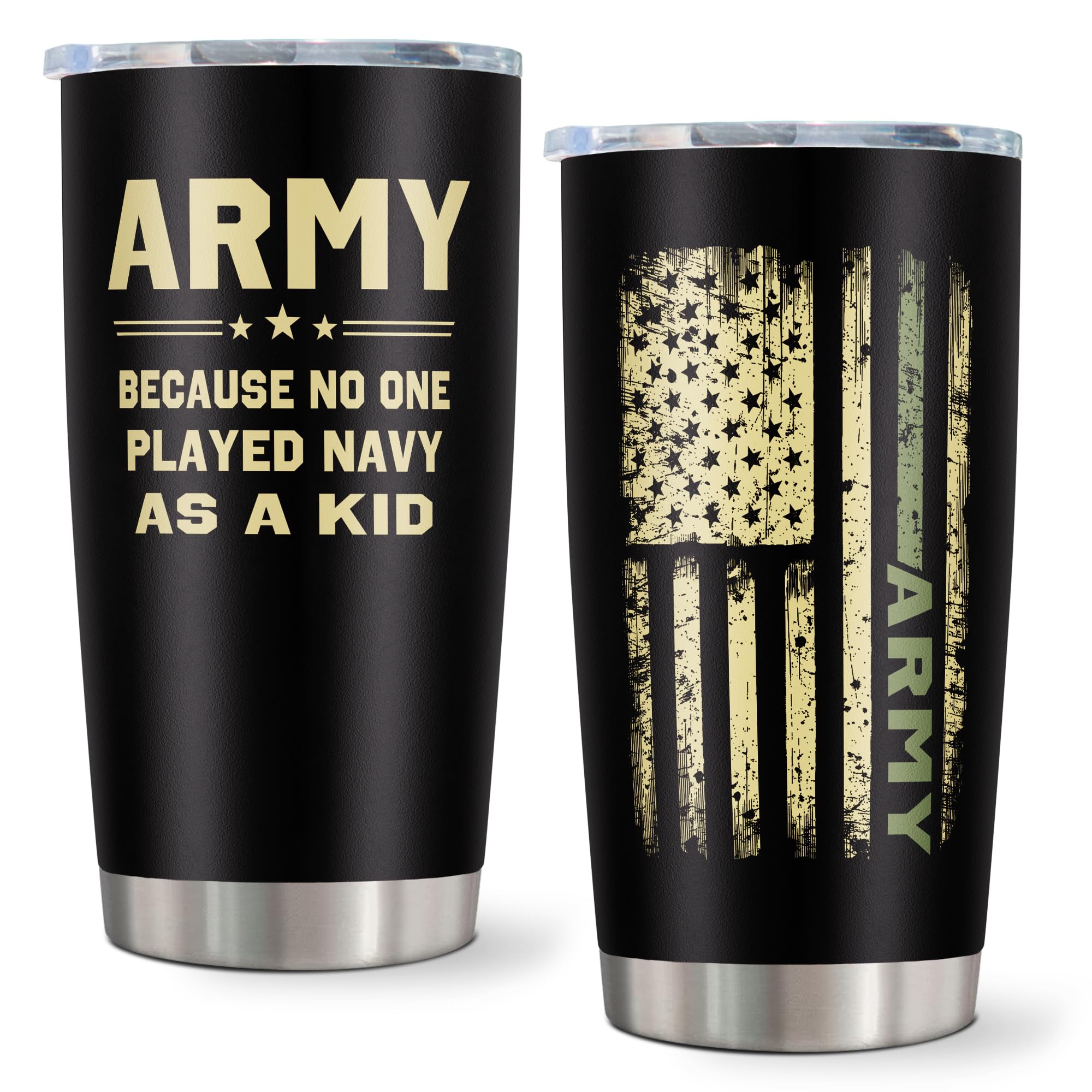 Nffuitt Army Gifts for Men, Veteran Gifts, Funny Army Veteran Tumbler 20oz