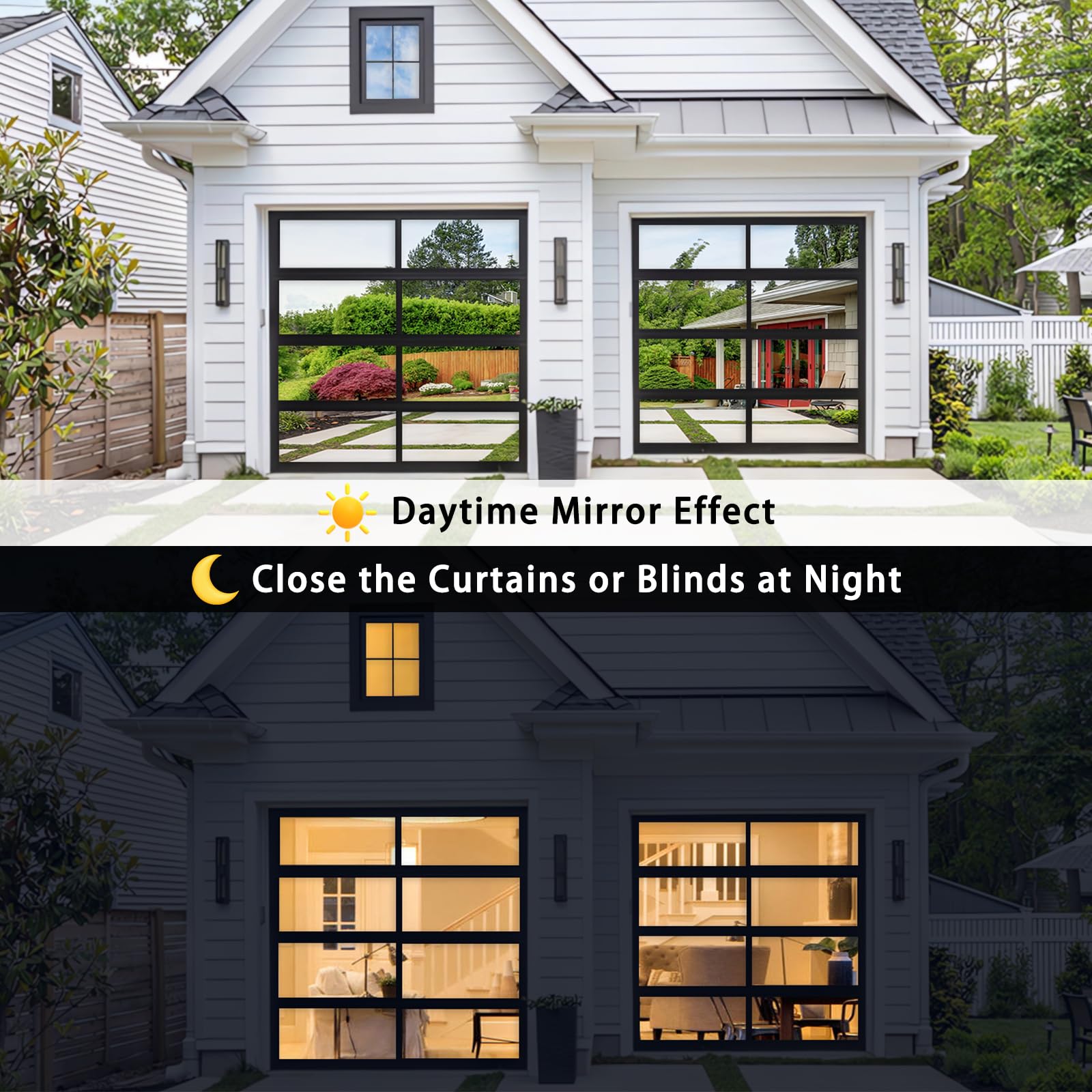 concus-T Window Tint One Way Window Film Static cling Sun Blocking Window Tinting Film for Home Heat control Window Film Mirror Tint Reflective Anti UV Film  Black Silver  3543 Inch X 65 Feet