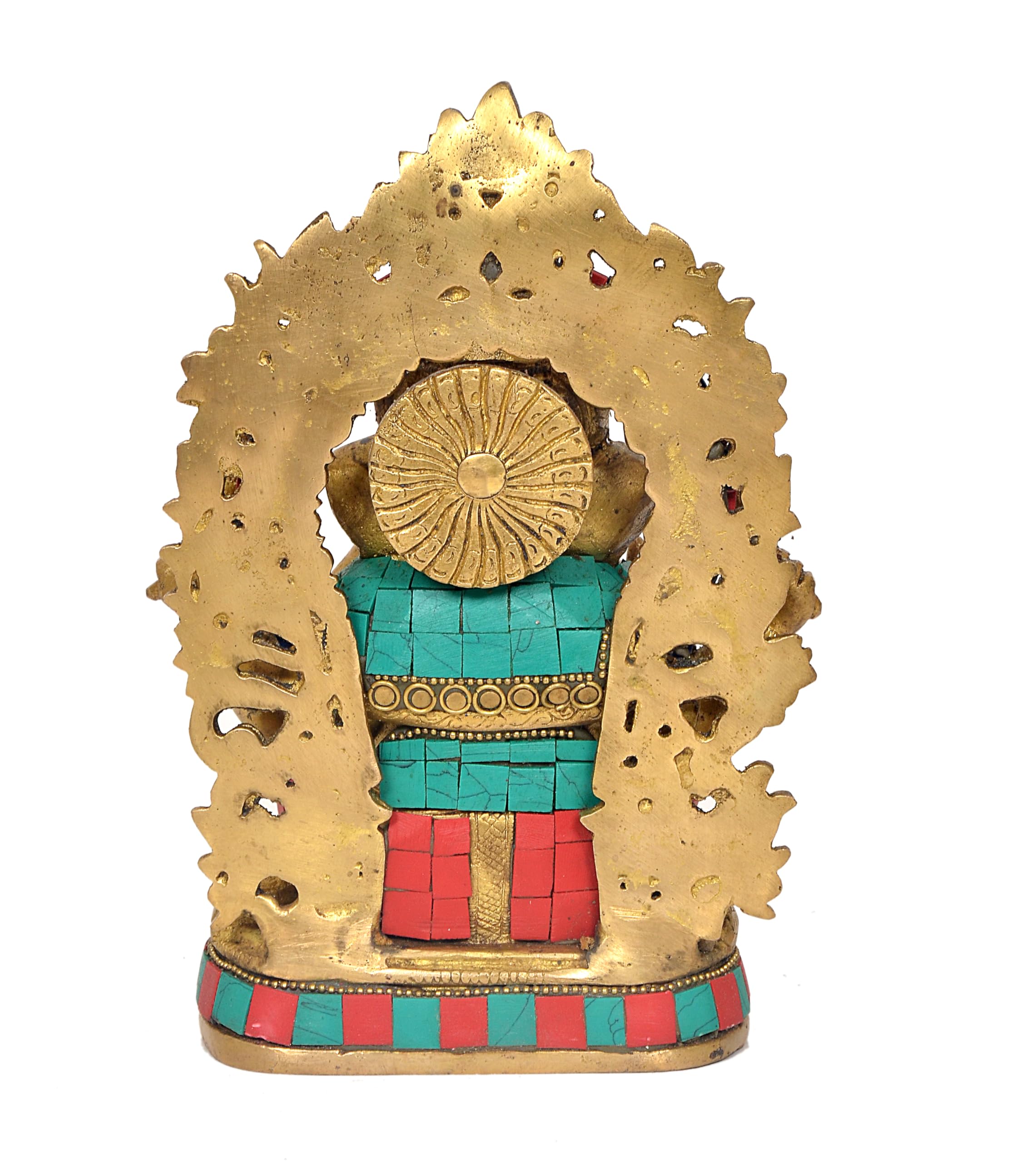 Dattatreya Brass Lord Ganesha Idol Ganesh Statue Decorative Sculpture For Home Decor Office Mandir Pooja Showpiece (Height 8 Inc