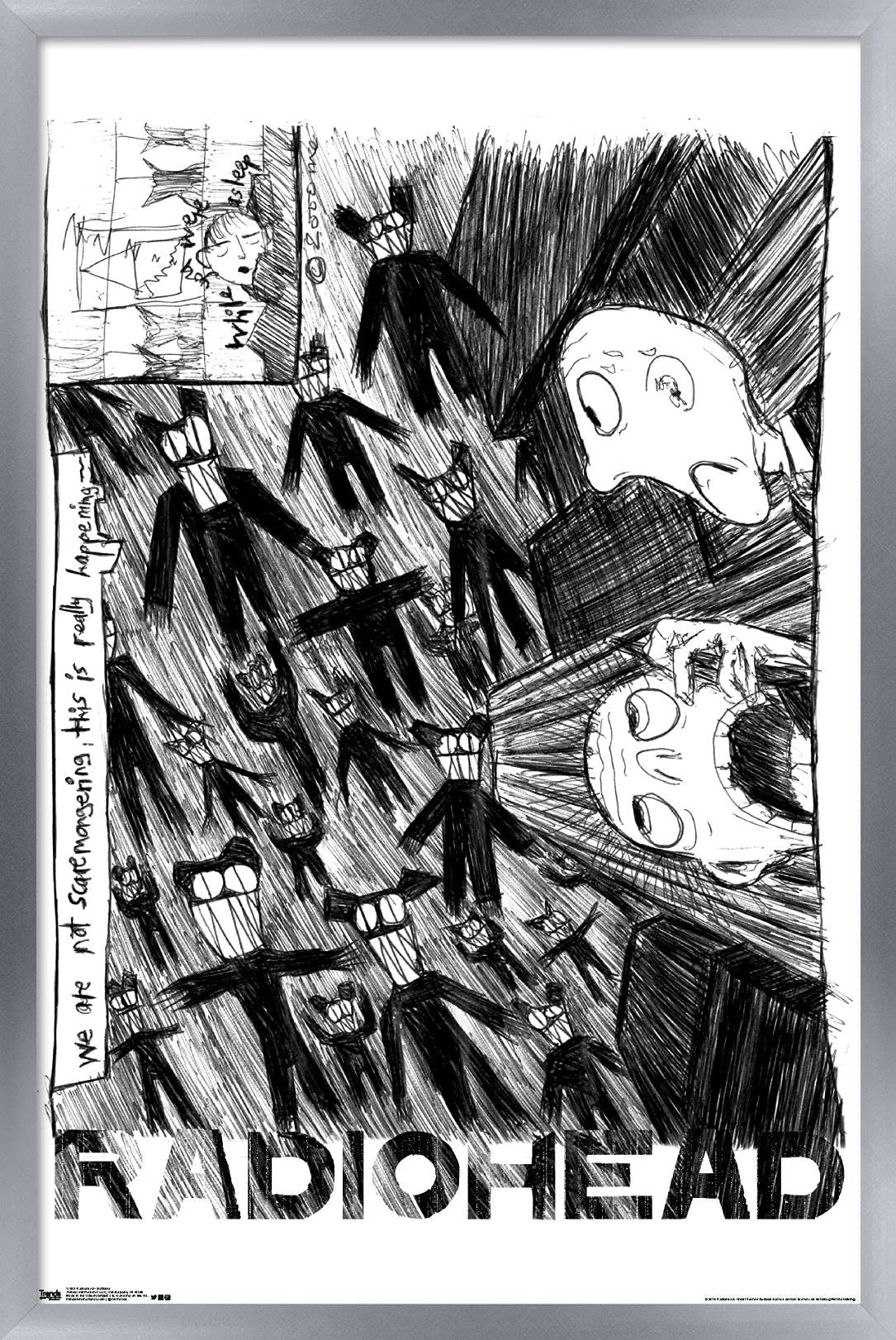 Trends International Radiohead - Scribble Wall Poster, 14.725'' X 22.375'', Silver Framed Version