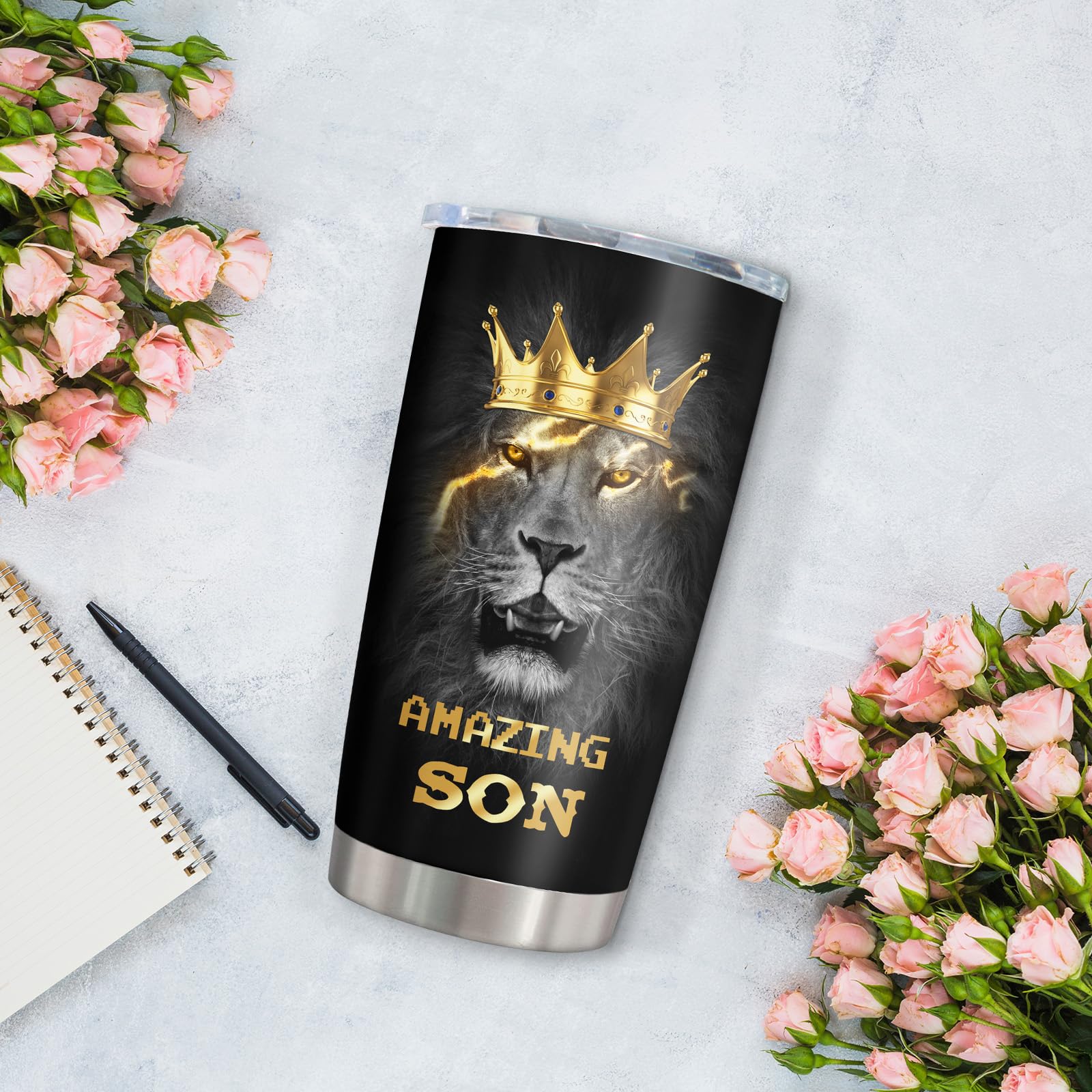 Muizon To My Son Gifts 20Oz Coffee Tumblers - Dad/Mom Gifts For Grown Sons - Birthday Gift Idea