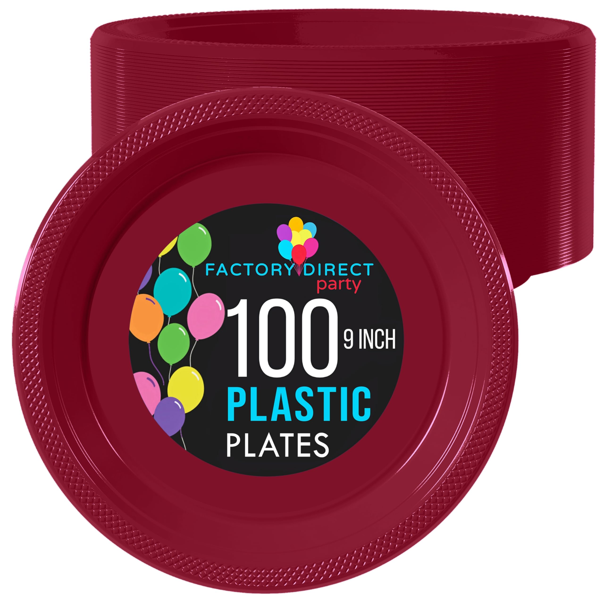 Exquisite Burgundy Plastic Plates For Party 9 Burgundy Disposable Plates For Party Supplies 100 Pcs Disposable Dinner Plate He