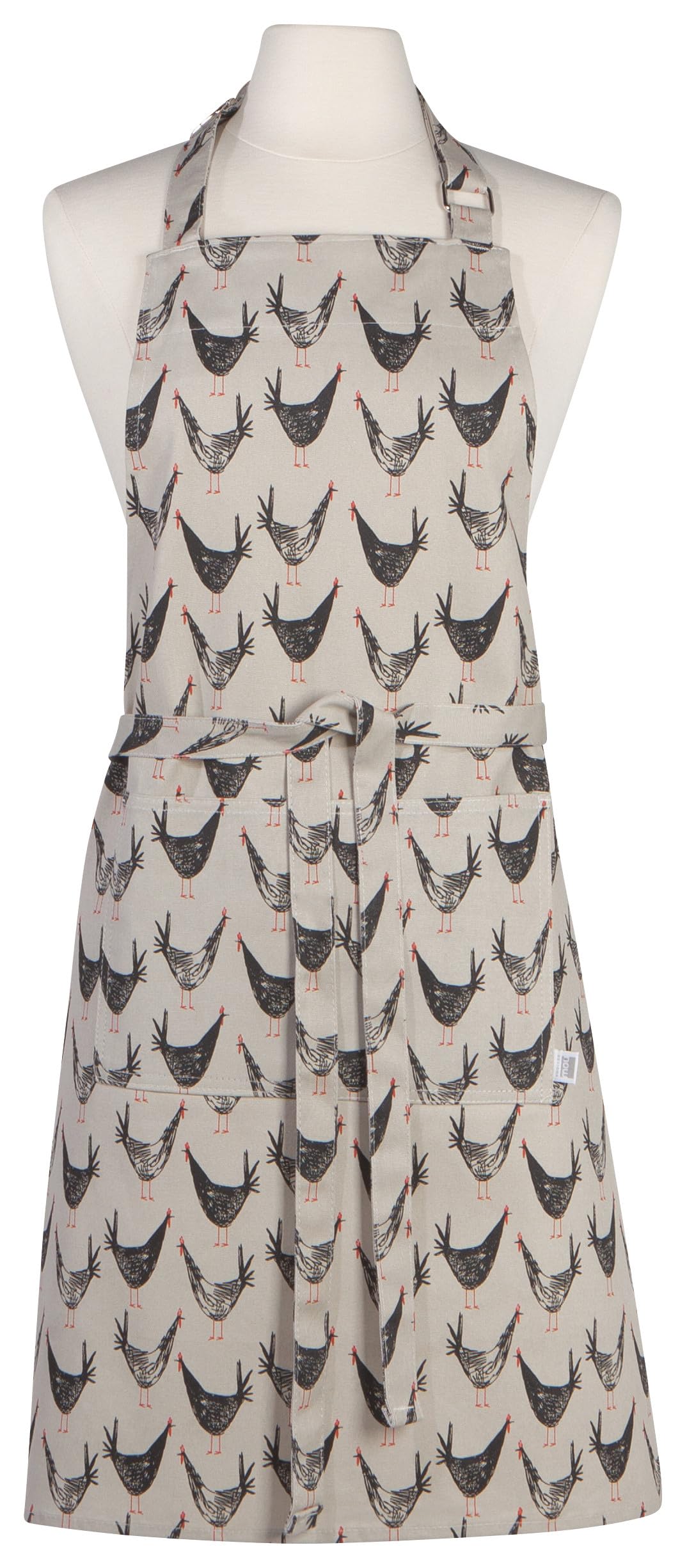 Now Designs Basic Cotton Kitchen ChefS Apron, Chicken Scratch Print