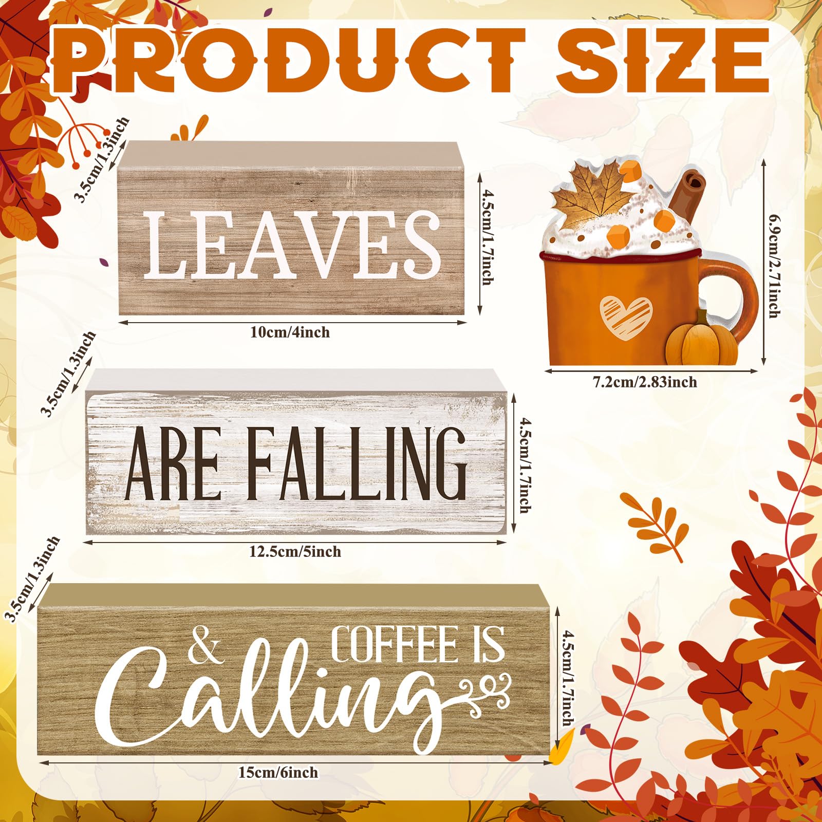Lineshading 4 Pcs Fall Decorations for Home Thanksgiving Tiered Tray Decor Fall Tabletop Decor Thanksgiving Centerpiece Rustic W