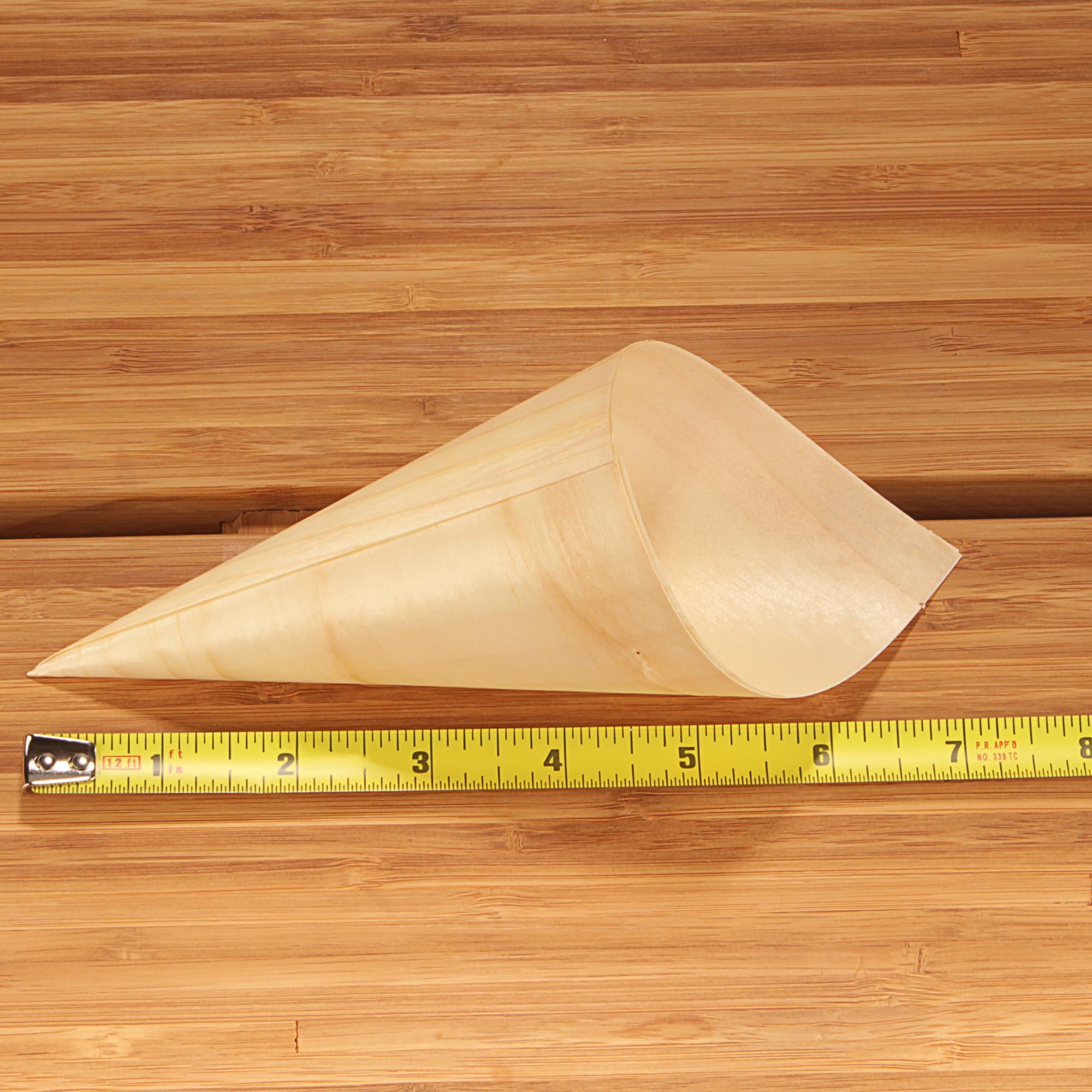 Bamboomn - Disposable Food And Appetizer Wood Cones - 7.1'' X 2.75'' - 300 Pieces