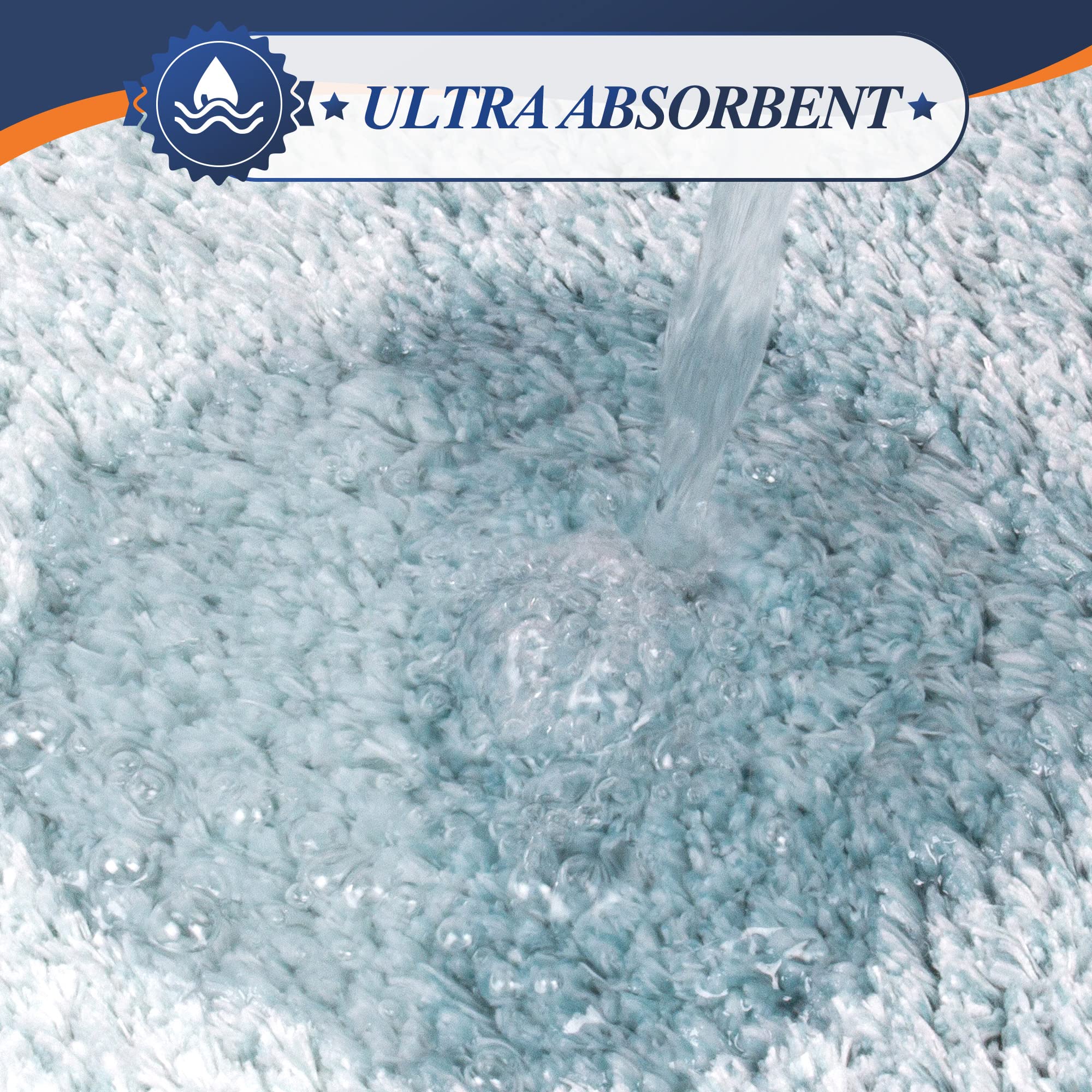 Walensee Bath Rug For Bathroom Non Slip Bathroom Mat (20 X 32, Ombre Turquoise) Water Absorbent Soft Microfiber Shaggy Bathroom