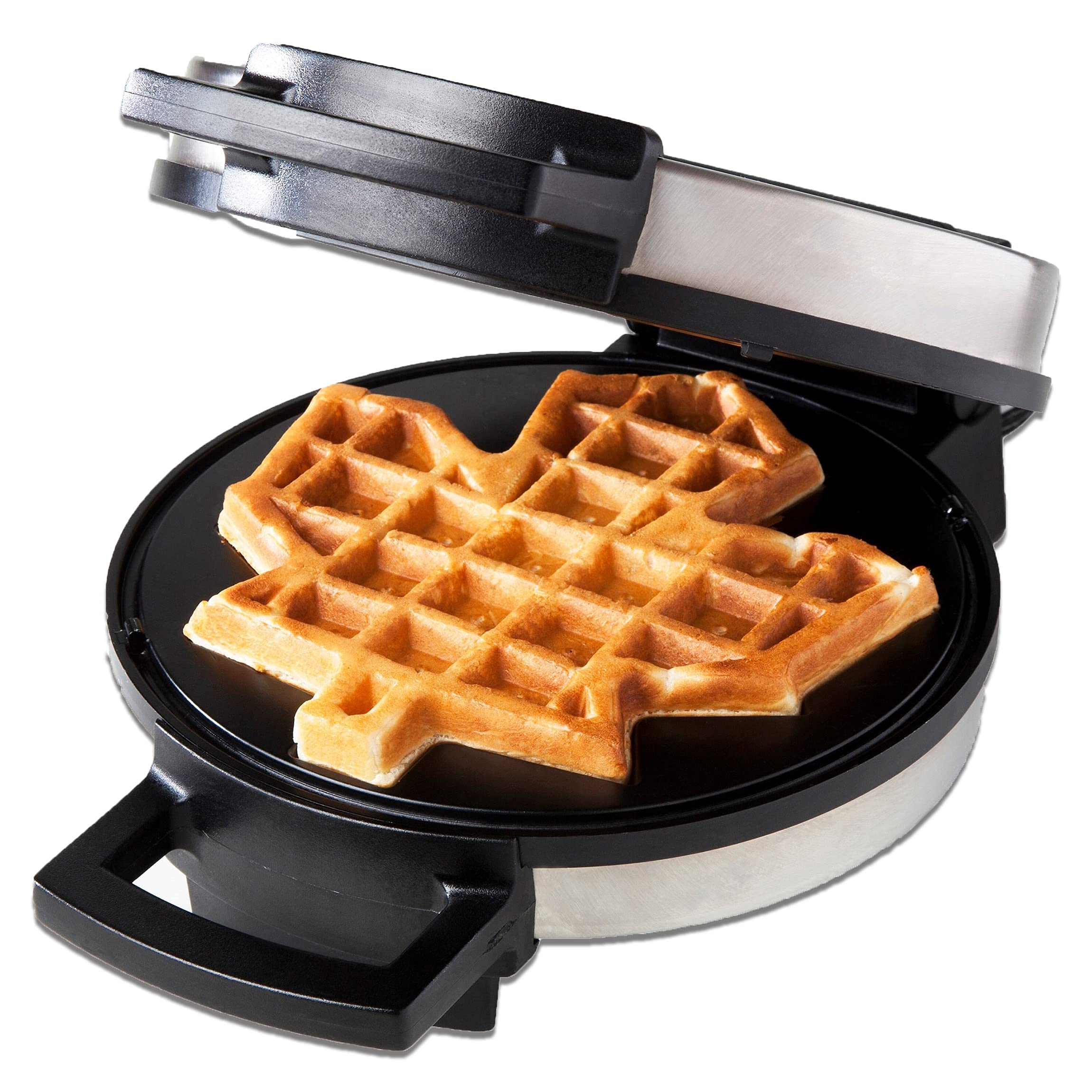 Canadian Maple Leaf Shaped Belgian Waffle Maker | Non-Stick Waffle Iron | Works Perfectly For Chaffles, Gluten Free Or Paleo Pan
