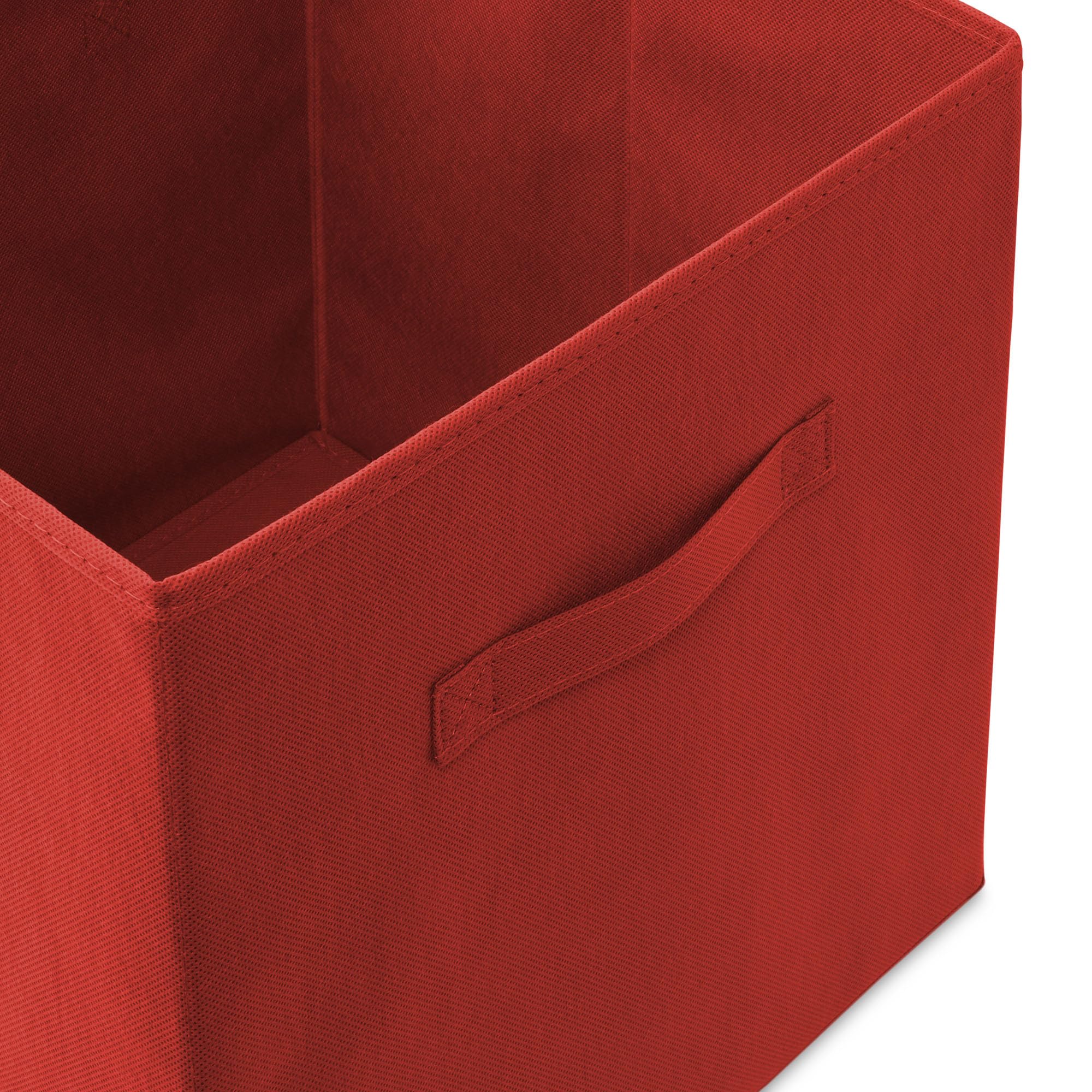Casafield Set Of 6 Collapsible Fabric Cube Storage Bins, Red - 13'' Foldable Cloth Baskets For Shelves, Cubby Organizers & More