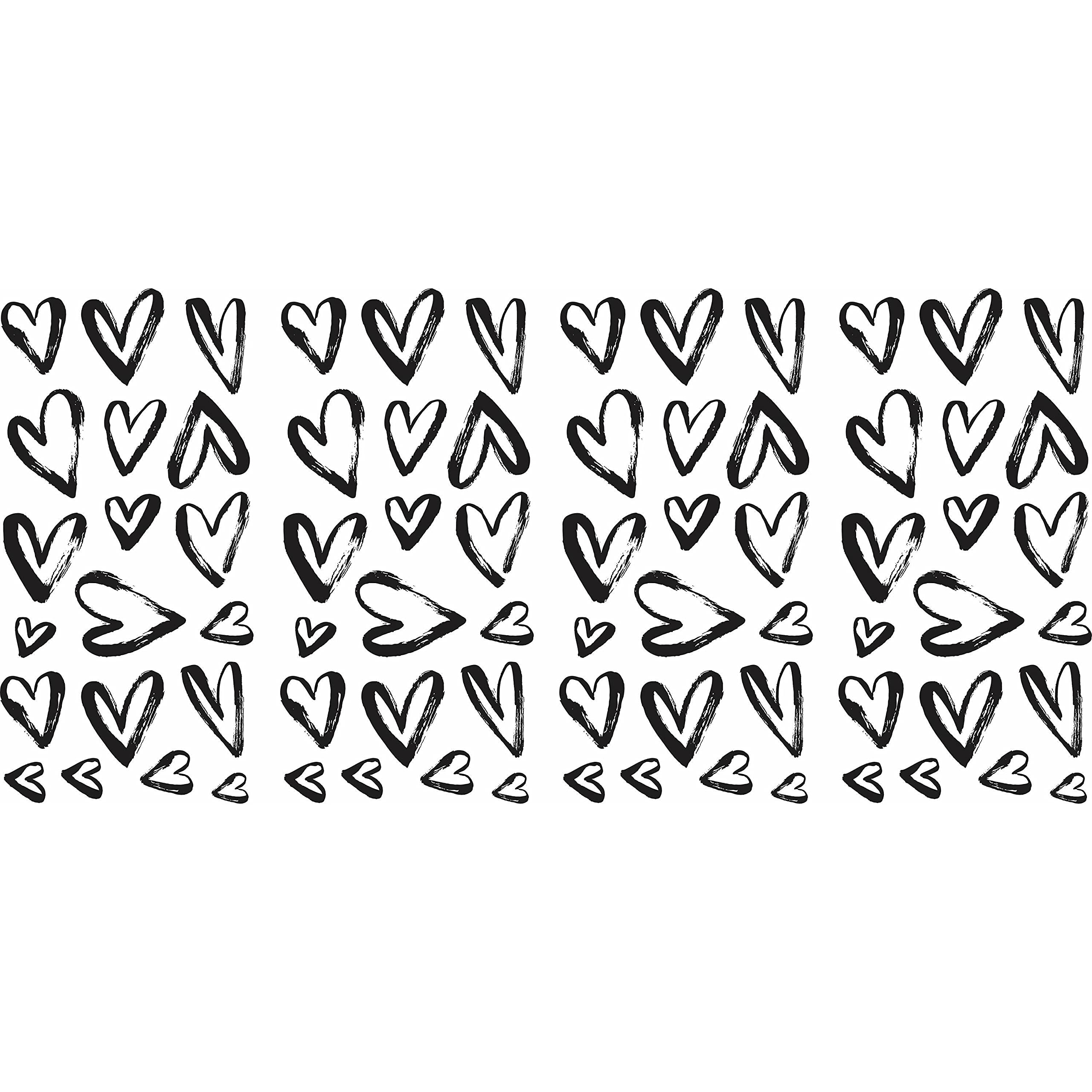 Roommates Rmk4884Scs Black Sketchy Hearts Peel And Stick Wall Decals