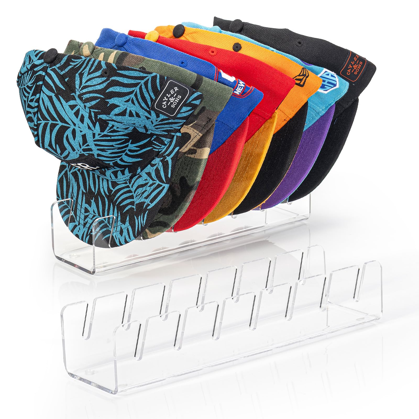 Hayvan Hat Stand For Baseball Caps 2 Pack No Install - Acrylic Hat Holder Display And Organizer For 14 Baseball Caps For Bedroom