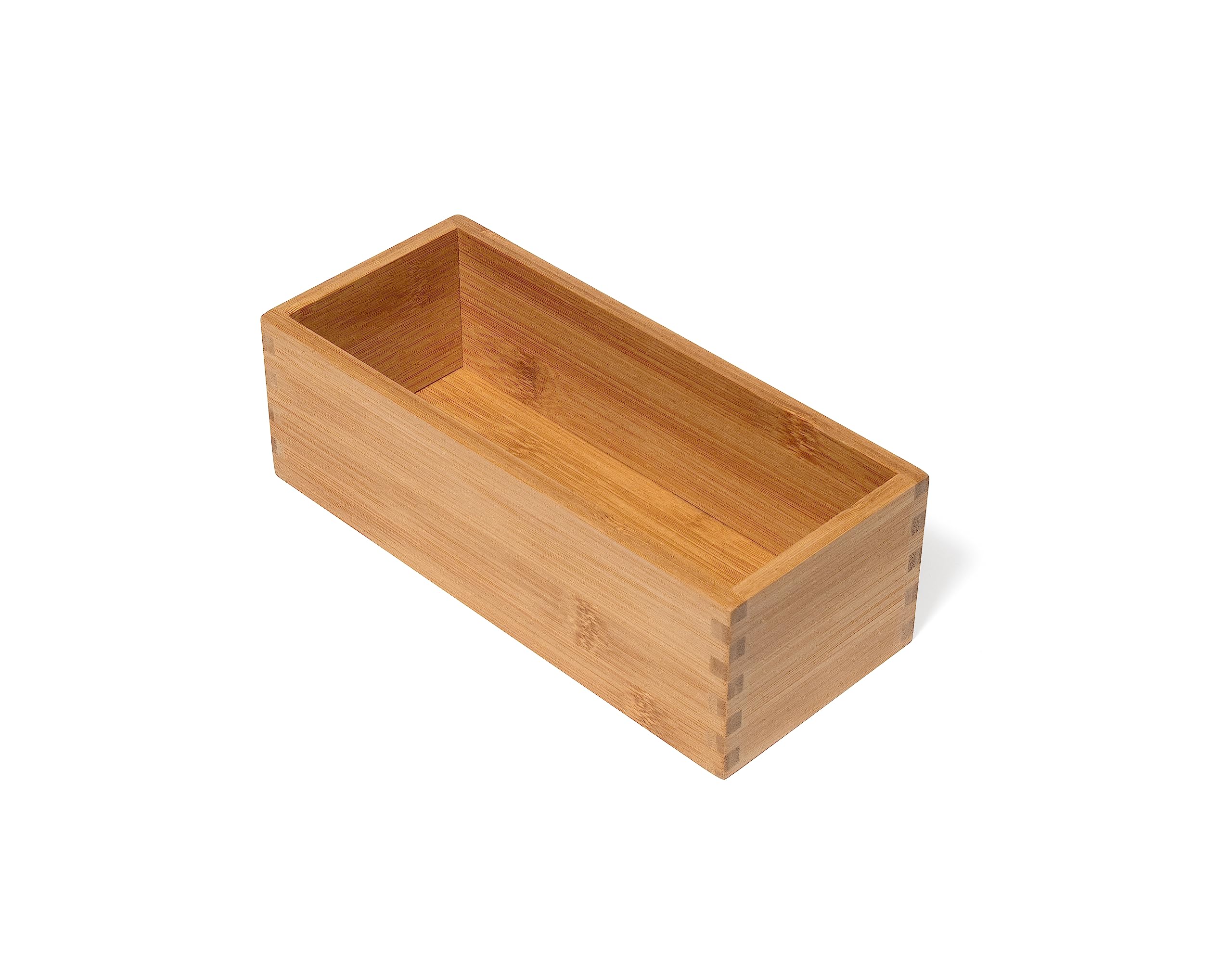 Lipper International Bamboo Utensil Holder Storage Box For Cooking Tools, Makeup, Or Office Supplies, 4'' X 9 1/4'' X 3''