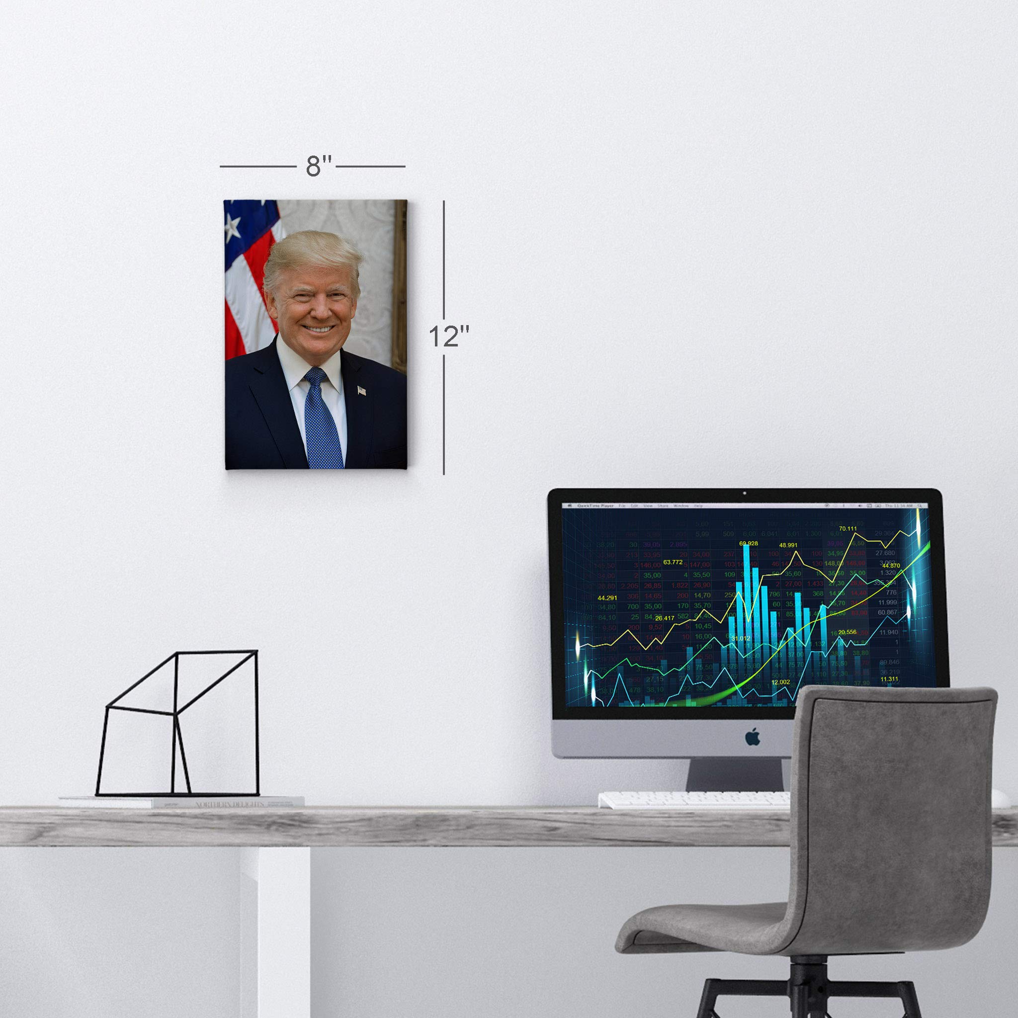 Smile Art Design 45Th President Of The United States Of America Donald Trump Portrait Canvas Wall Art Print American History Pol